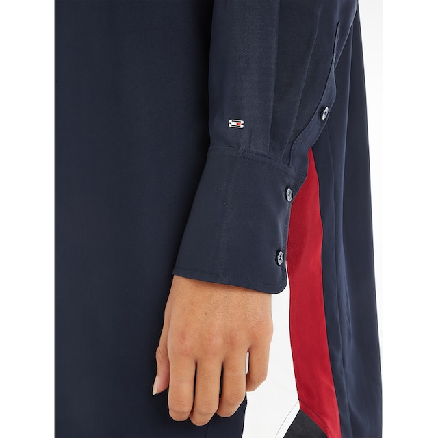 Tommy Hilfiger Hemdblusenkleid »PIECED GLB STP SHORT SHIRT DRESS«, mit abgerundetem  Saum in den typischen Tommy Hilfiger Farben bei ♕