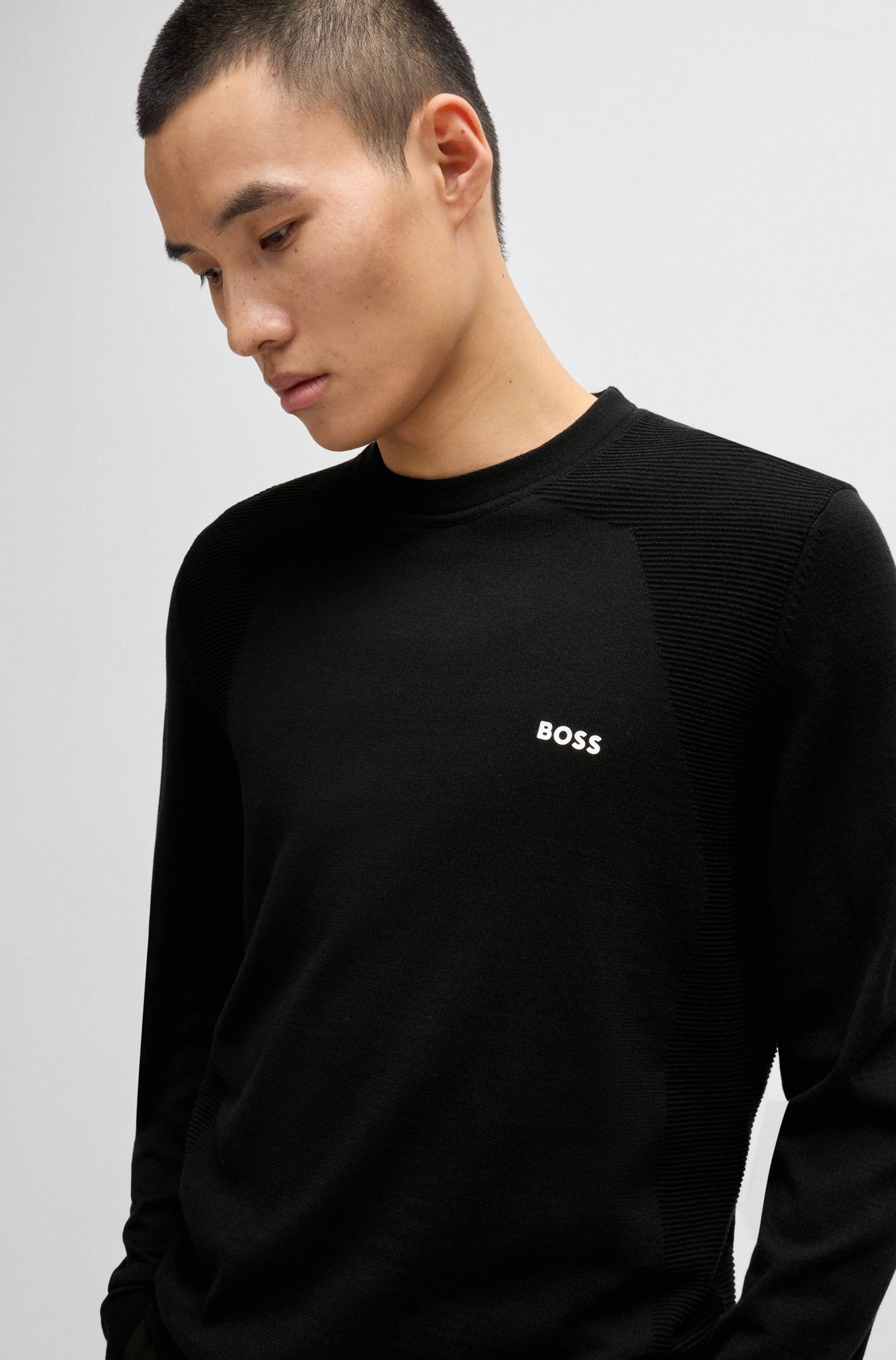 BOSS GREEN Strickpullover »Momentum_Lite_C«, mit Marken-Logo
