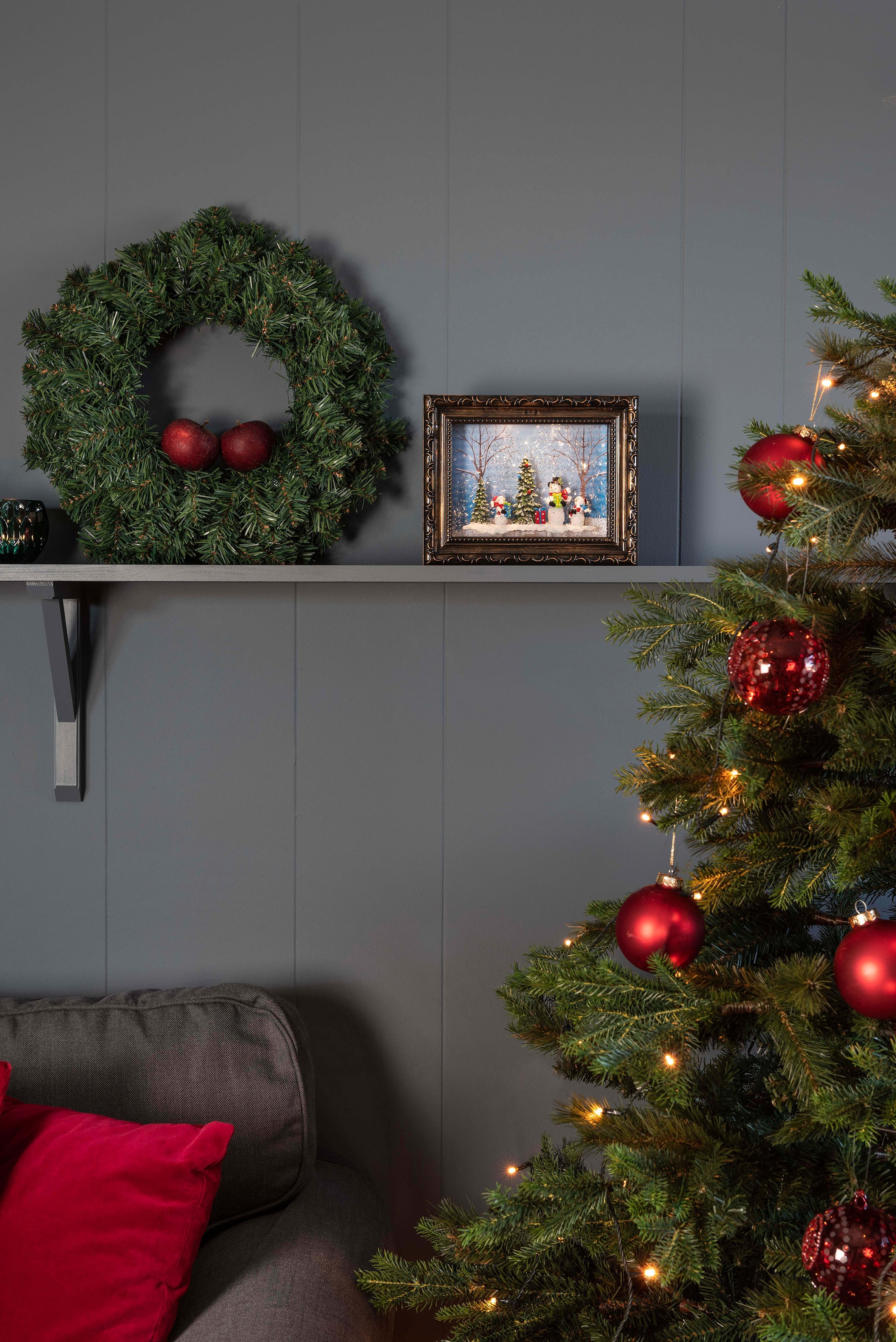 KONSTSMIDE LED Laterne »Weihnachtsdeko«, 2 flammig-flammig, LED Bilderrahmen  mit Schneemännern, wassergefüllt online kaufen | mit 3 Jahren XXL Garantie
