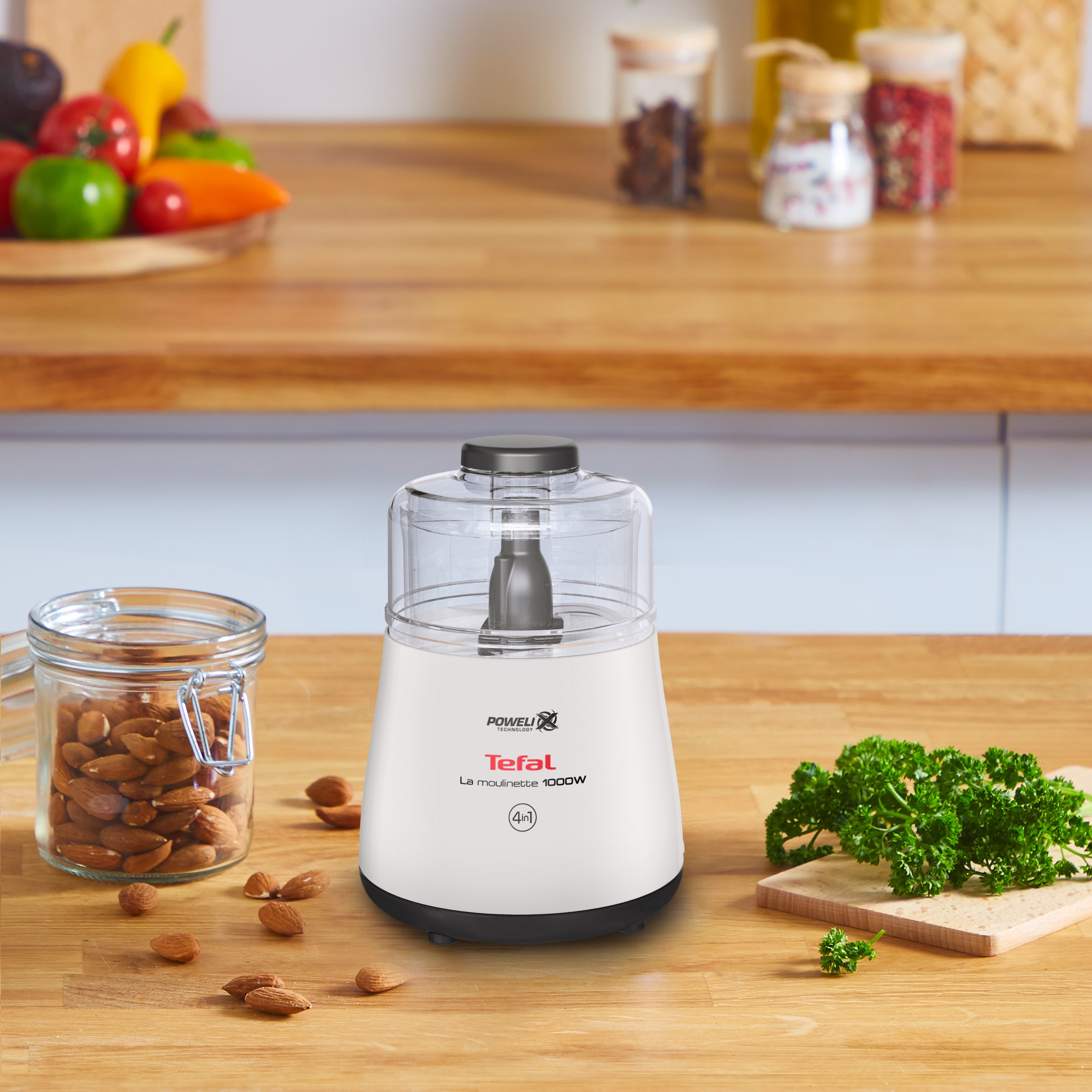Tefal Zerkleinerer »DPA130 La Moulinette«, 1000 W, 300g Kapazität, 360°-Deckel, transparenter Behälter