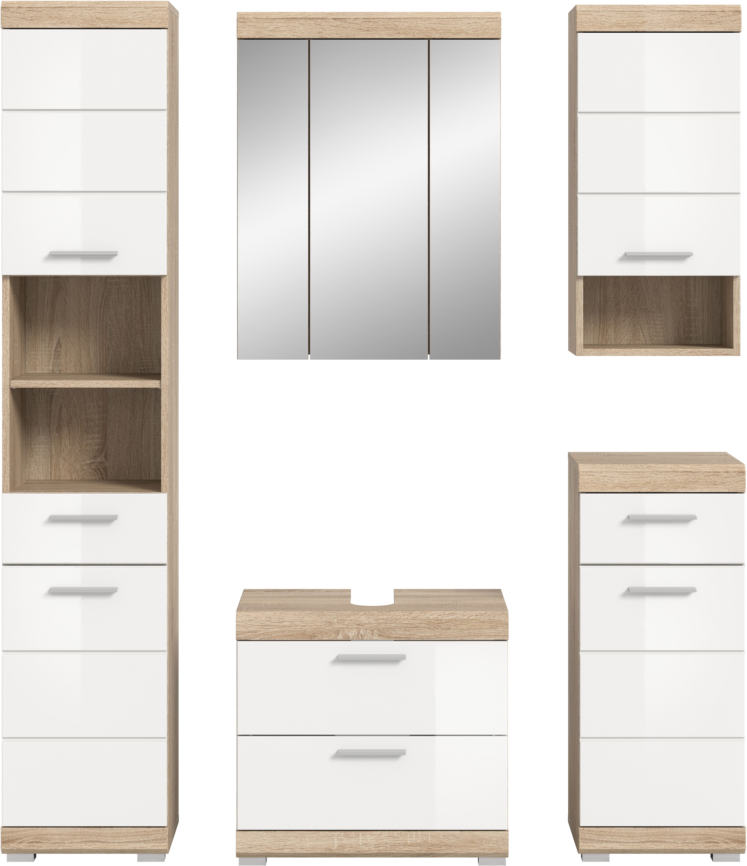 welltime Badmöbel-Set »Siena, 5 teilig, bestehend aus:« Set, TOPSELLER!, 5 Stk. tlg.