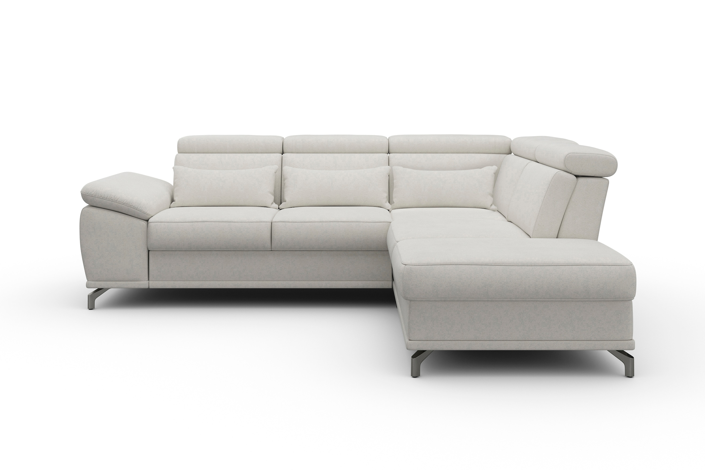 sit&more Ecksofa »Cabrio L-Form, mit Sitztiefenverstellung, Arm- und Kopfteilverstellung«, 3 Nierenkissen, Federkern, optional Bettfunktion und Stauraum