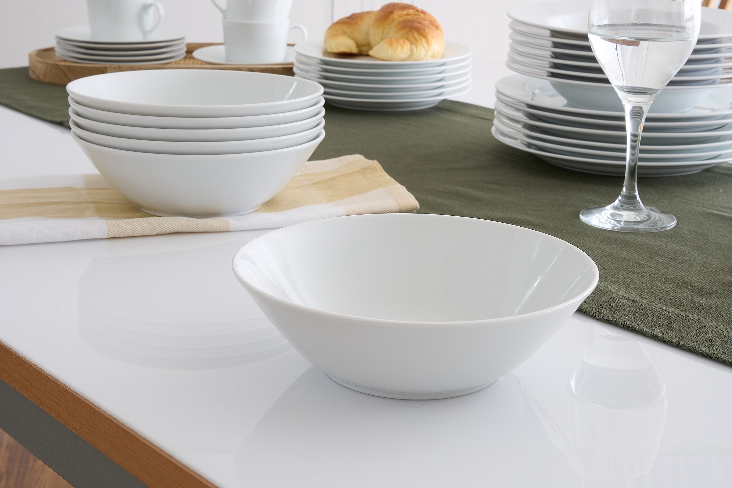 Retsch Arzberg Schale »Schüssel HEIKE WEISS 19 cm, Set 6-tlg. für 6 Personen, rund Porzellan« 6 Stk. aus Porzellan Mittelgroße Schalen für 6 Personen - unsere Allrounder für jeden Tag -