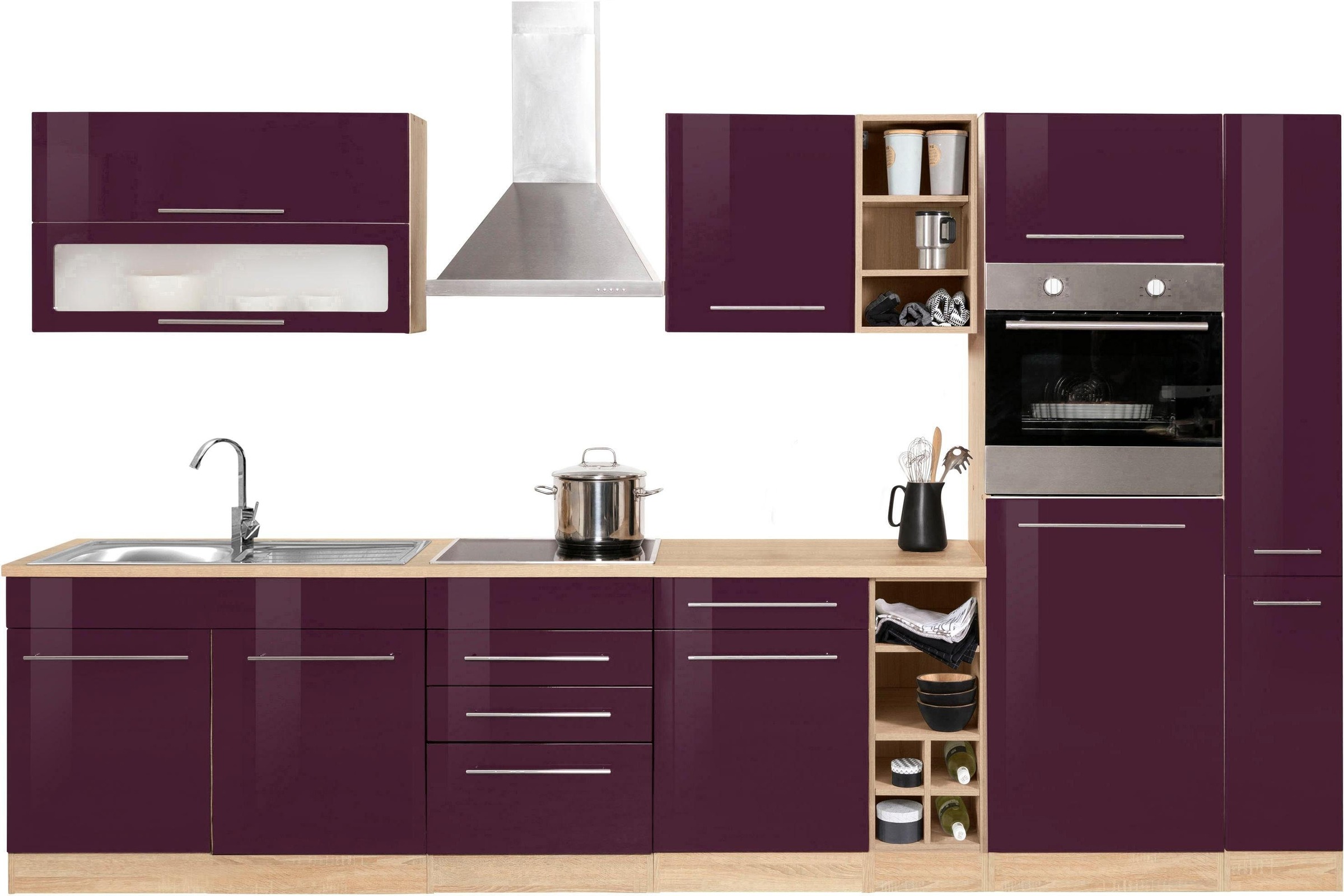KOCHSTATION Küchenzeile »KS-Eton«, mit E-Geräten, Breite 330 cm