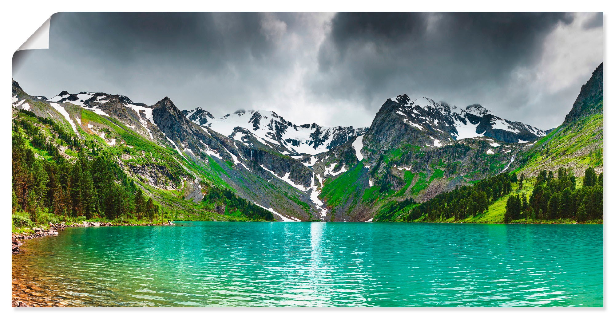 Artland Wandbild »Bergsee«, Berge, (1 St.), als Alubild, Outdoorbild, Leinwandbild, Poster in verschied. Größen