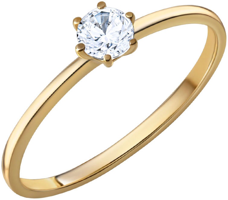 Firetti Fingerring »Schmuck Geschenk Gold 375 Fingerring Damenring Solitär«, mit Zirkonia (synth.)