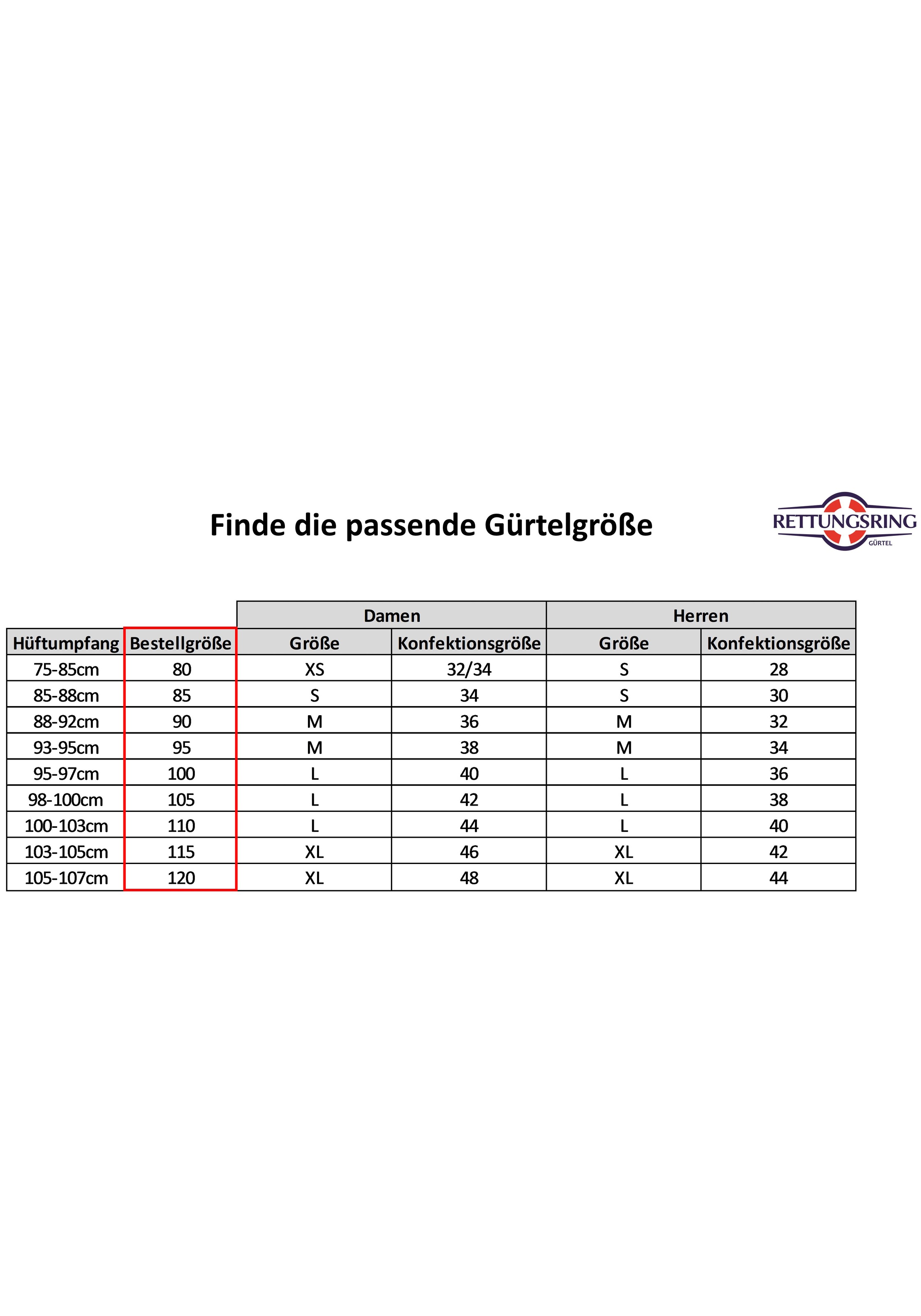 Rettungsring Gürtel Ledergürtel mit austauschbarer Schließe »Filigran Silber«