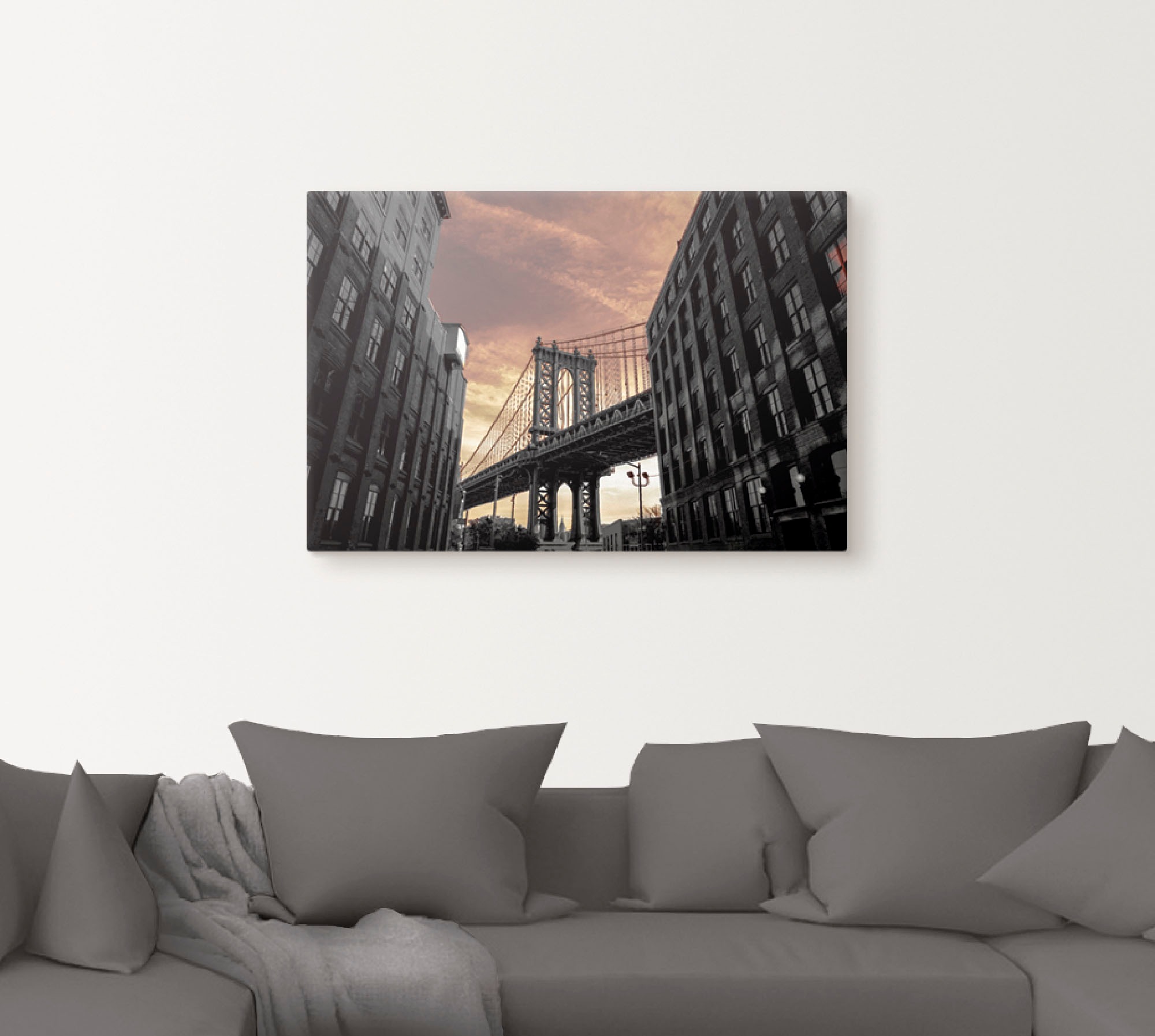 Artland Wandbild »Manhattan Bridge«, Amerika, (1 St.), als Alubild, Leinwandbild, Wandaufkleber oder Poster in versch. Größen
