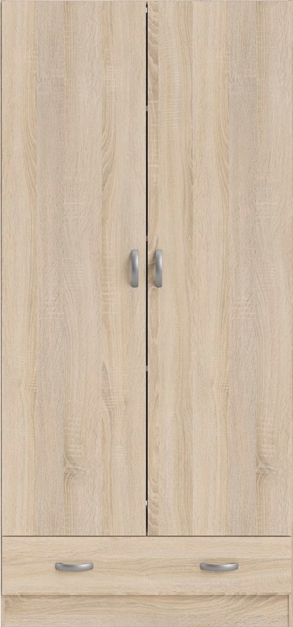Home affaire Kinderkleiderschrank, Mit viel Stauraum, graue Stangengriffe, Gr. ca. 170,4 x 79,4 x 35,7 cm