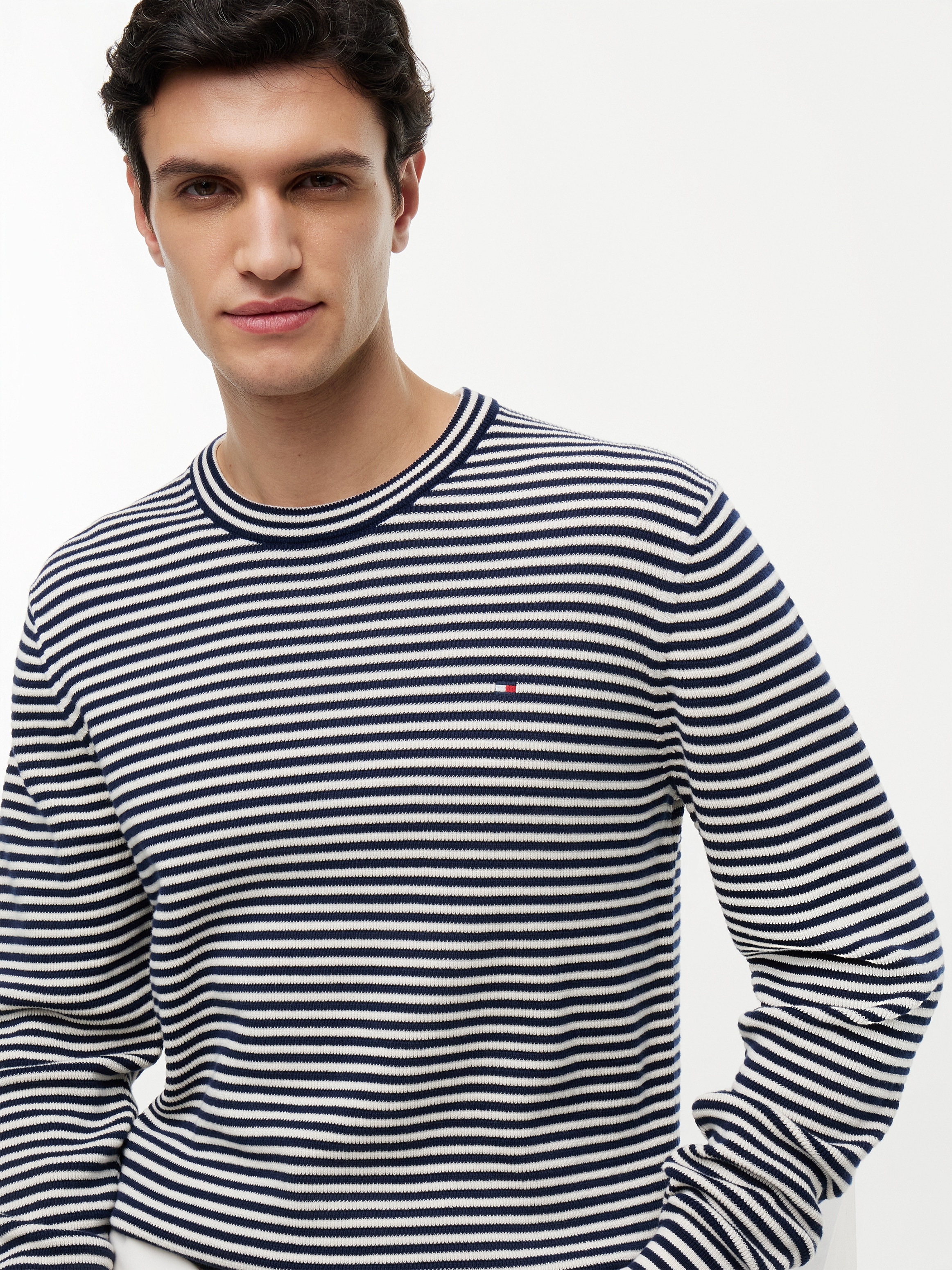 Tommy Hilfiger Strickpullover »SEASONAL STRUCTURE CREW NECK« strukturiert