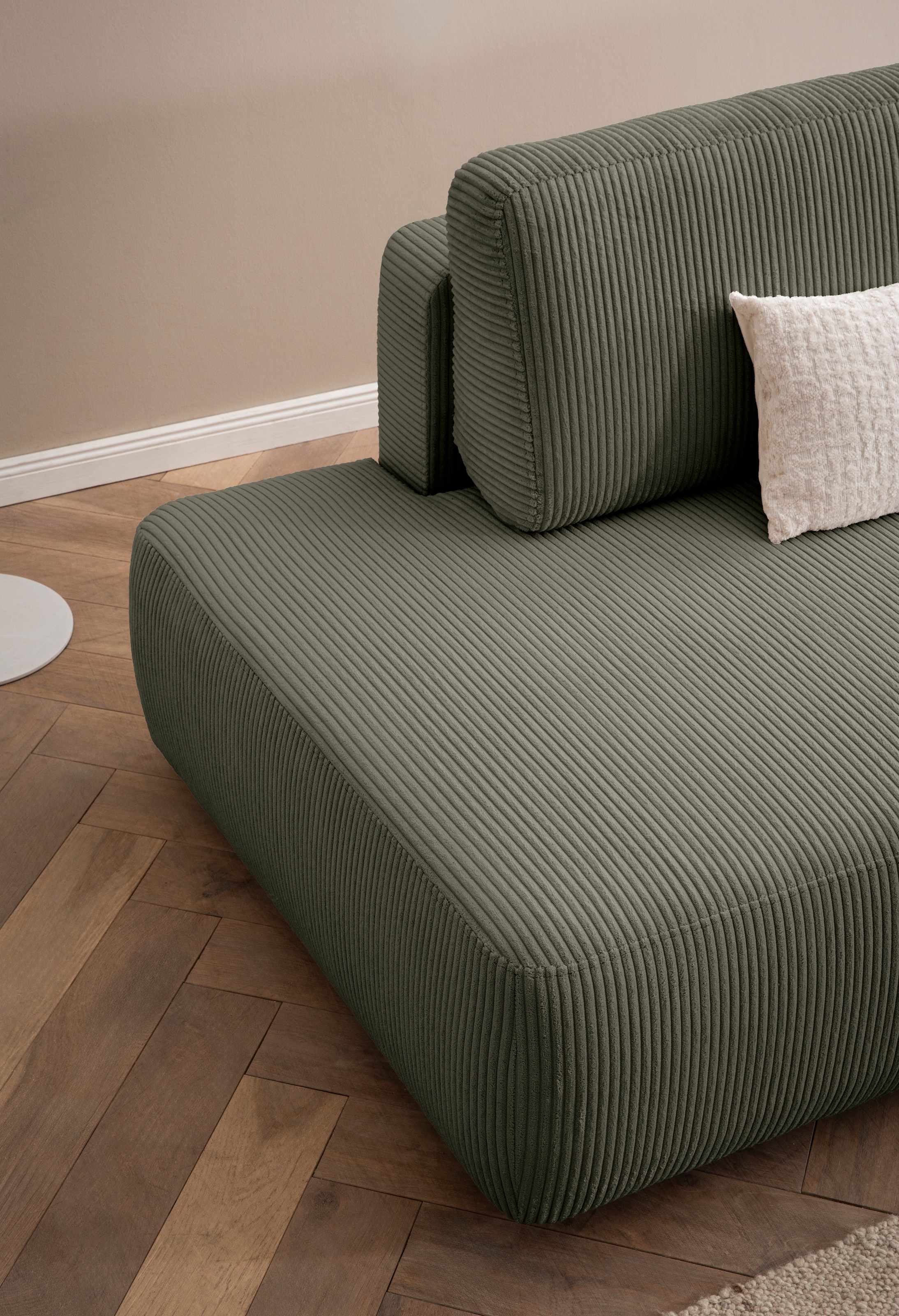 Home affaire Ecksofa »TORGE, Schlafsofa Cord, Samtvelours u. Strukur fein, Couch in L-Form« Schlaffunktion und Bettkasten, Liegefläche: 210x125 cm, neues Design