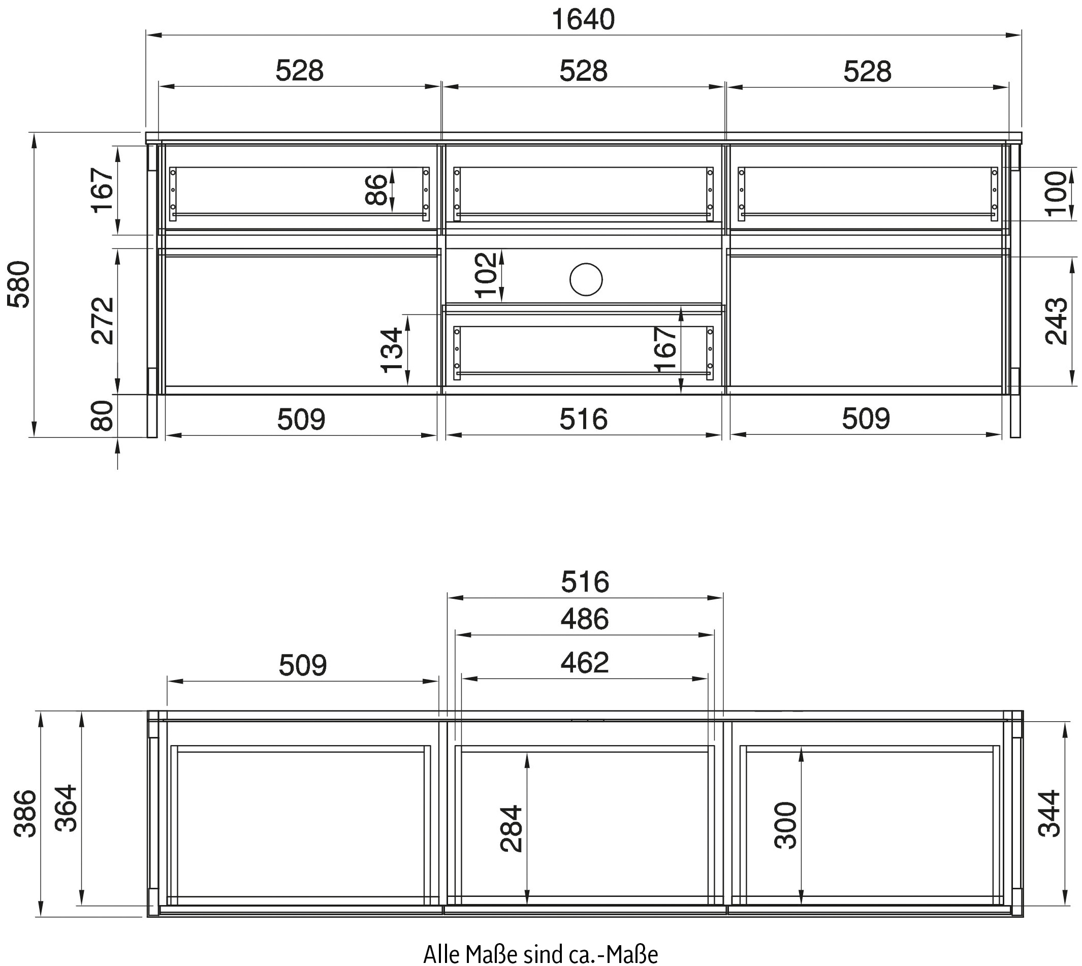 Home affaire TV-Schrank »Stranda, moderner TV-Unterschrank, Kommode im Scandi-Style, Lowboard« Rahmenoptik, ausreichend Stauraum, vielseitig einsetzbar, 164 cm breit