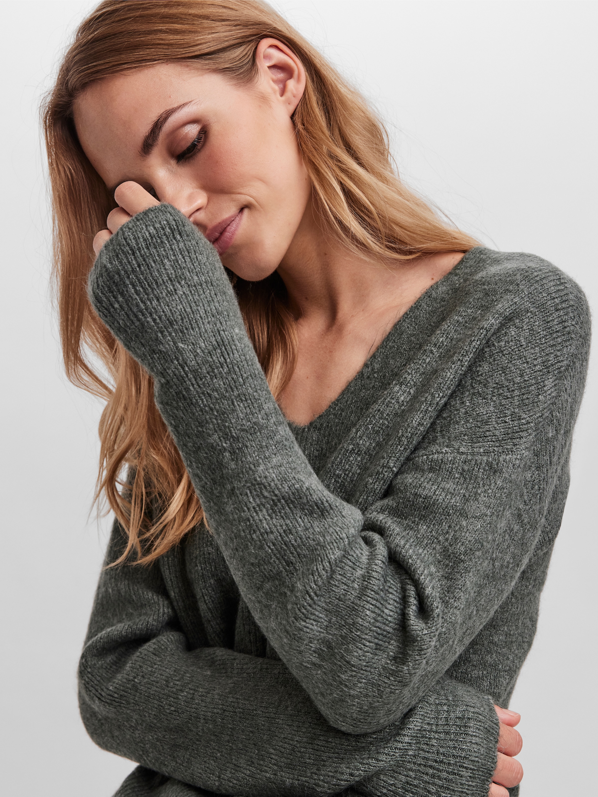 Vero Moda V-Ausschnitt-Pullover »VMCREWLEFILE LS V-NECK BLOUSE NOOS«