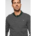 Gant V-Ausschnitt-Pullover, aus reiner Lammwolle