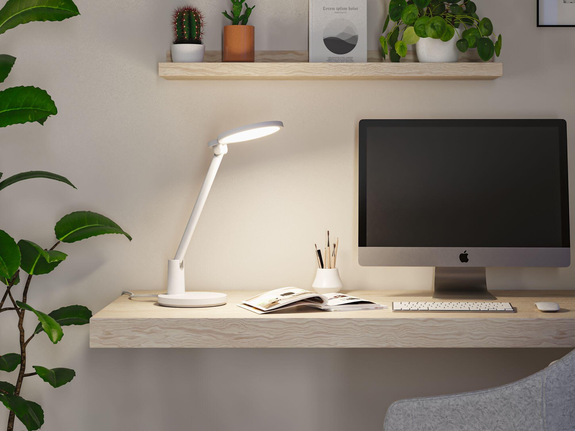 Paulmann LED Schreibtischlampe »Darba 4000K 1150lm 15W Weiß matt« LED-Modul 1 Stk. Neutralweiß Smart Home