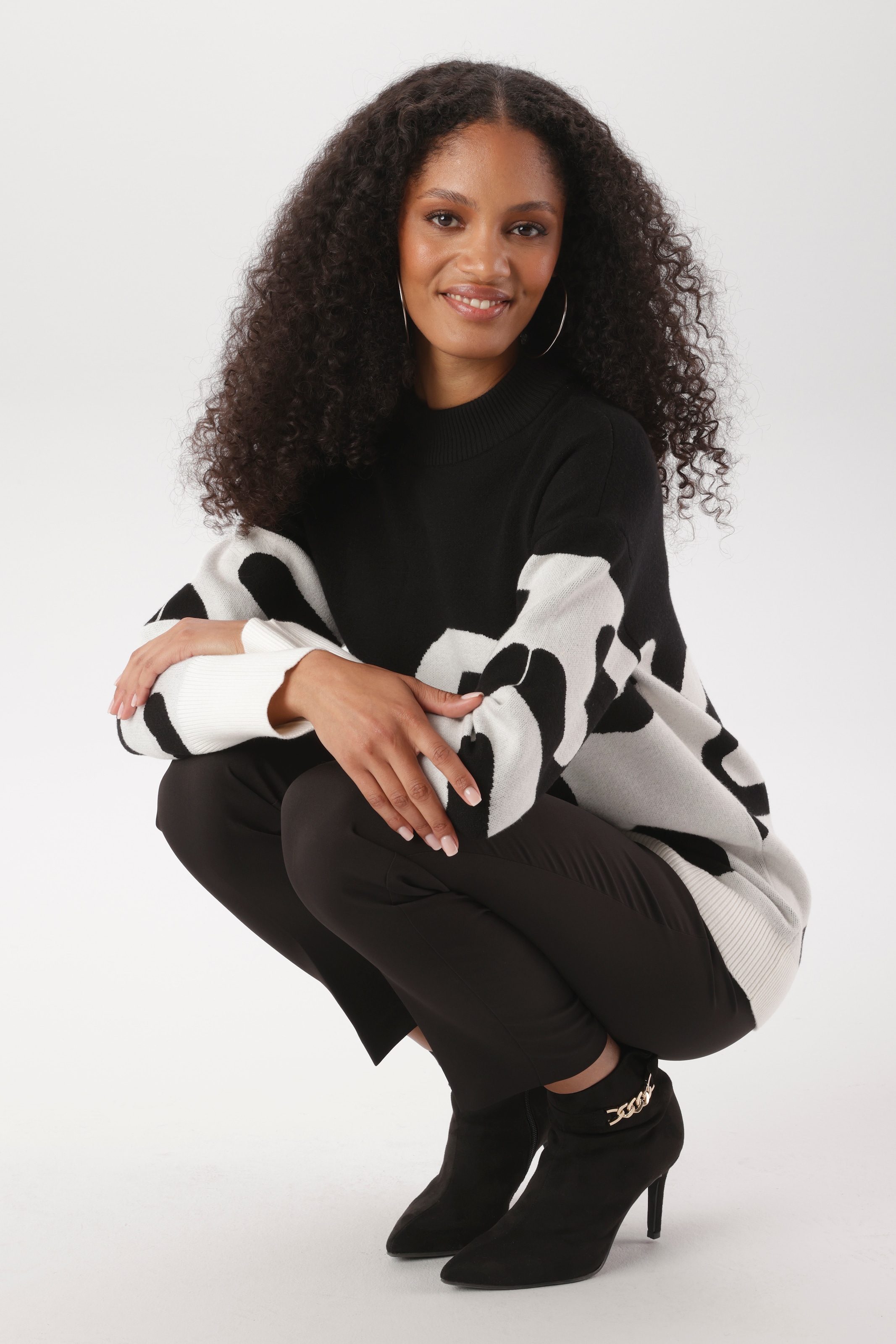 Aniston SELECTED Strickpullover mit modisch kurzem Stehkragen - NEUE KOLLEKTION