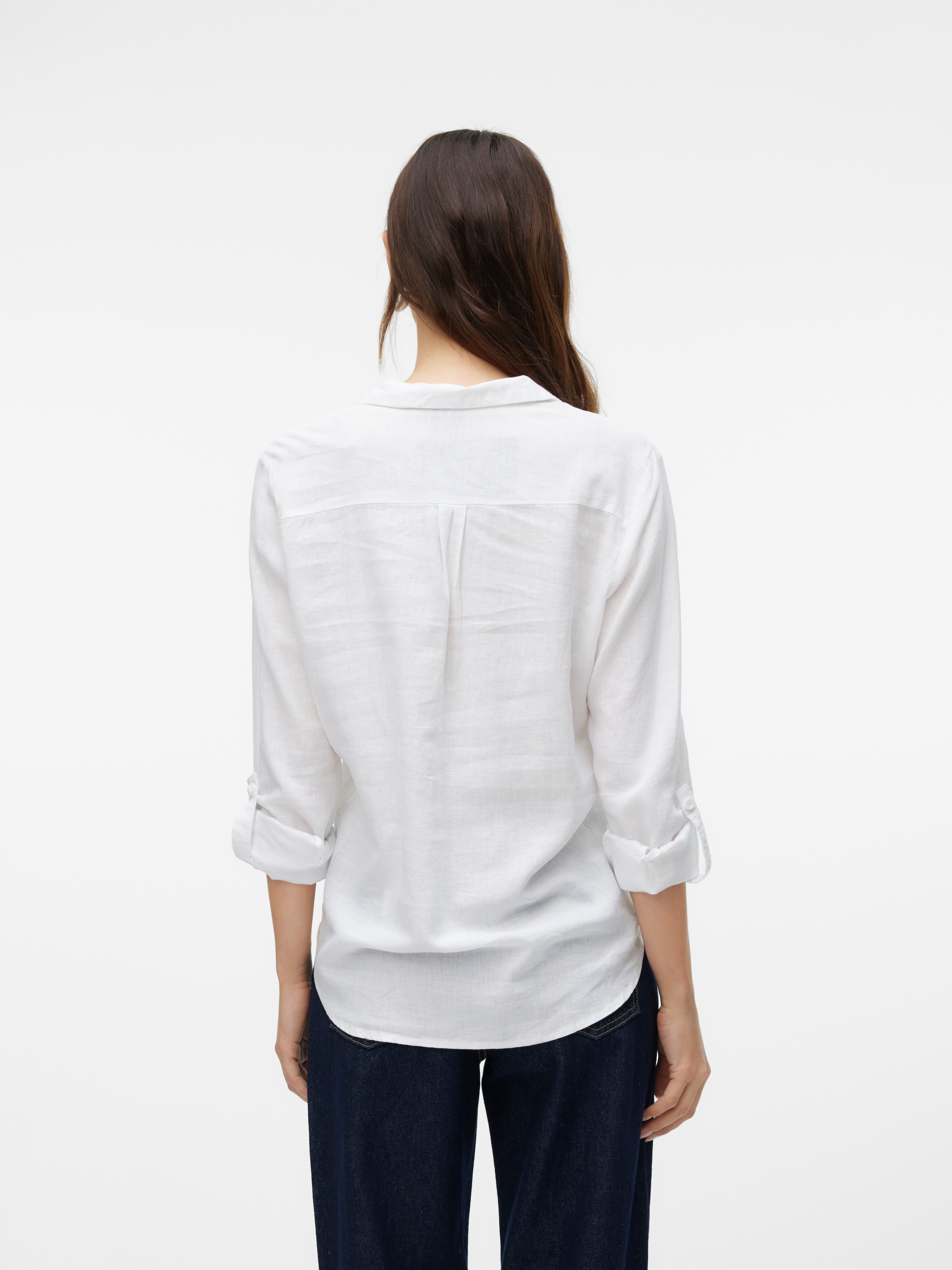 Vero Moda Langarmbluse »VMLINN BUMPY LS SHIRT WVN NOOS« Viskosemischung, regular fit, mit Leinen