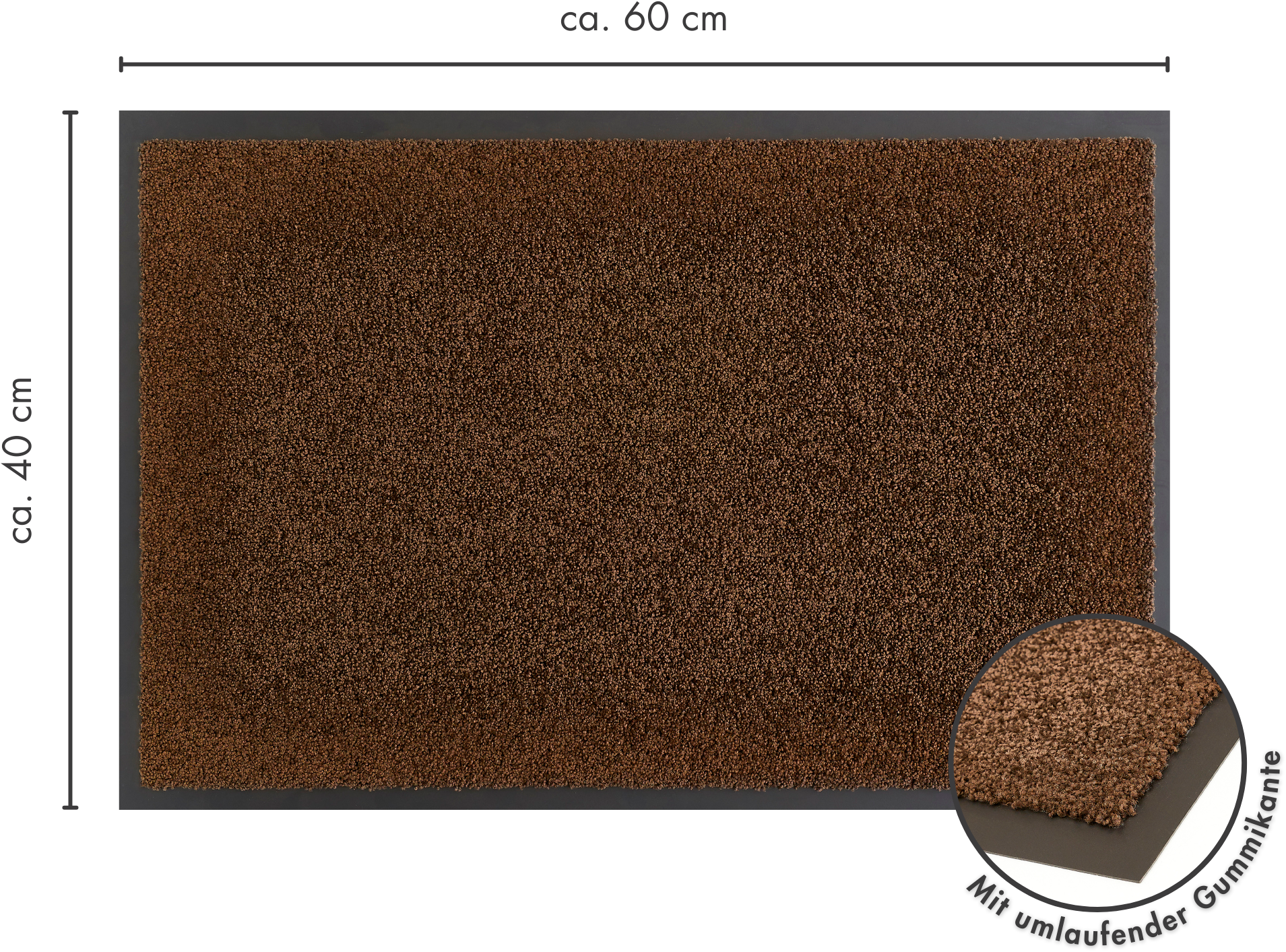my home Fußmatte »Emil, Made in Netherlands«, rechteckig, 6 mm Höhe, Schmutzfangmatte, Uni Farben, rutschhemmend, waschbar (Handwäsche)