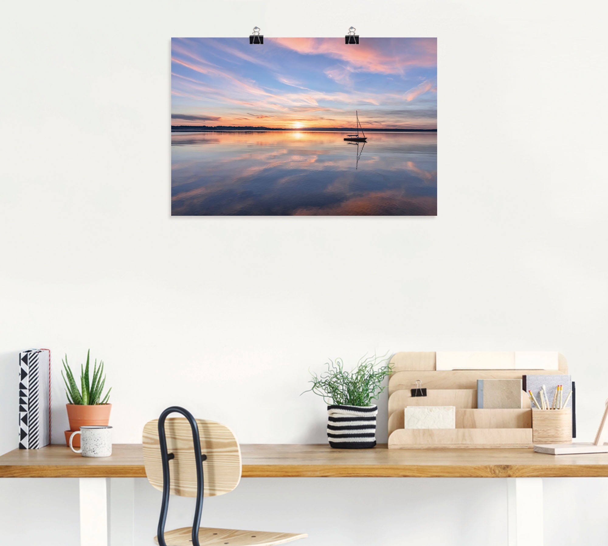 Artland Wandbild »Sonnenuntergang am Starnberger See II«, Bilder vom Sonnenuntergang & -aufgang, (1 St.), in vielen Größen & Produktarten