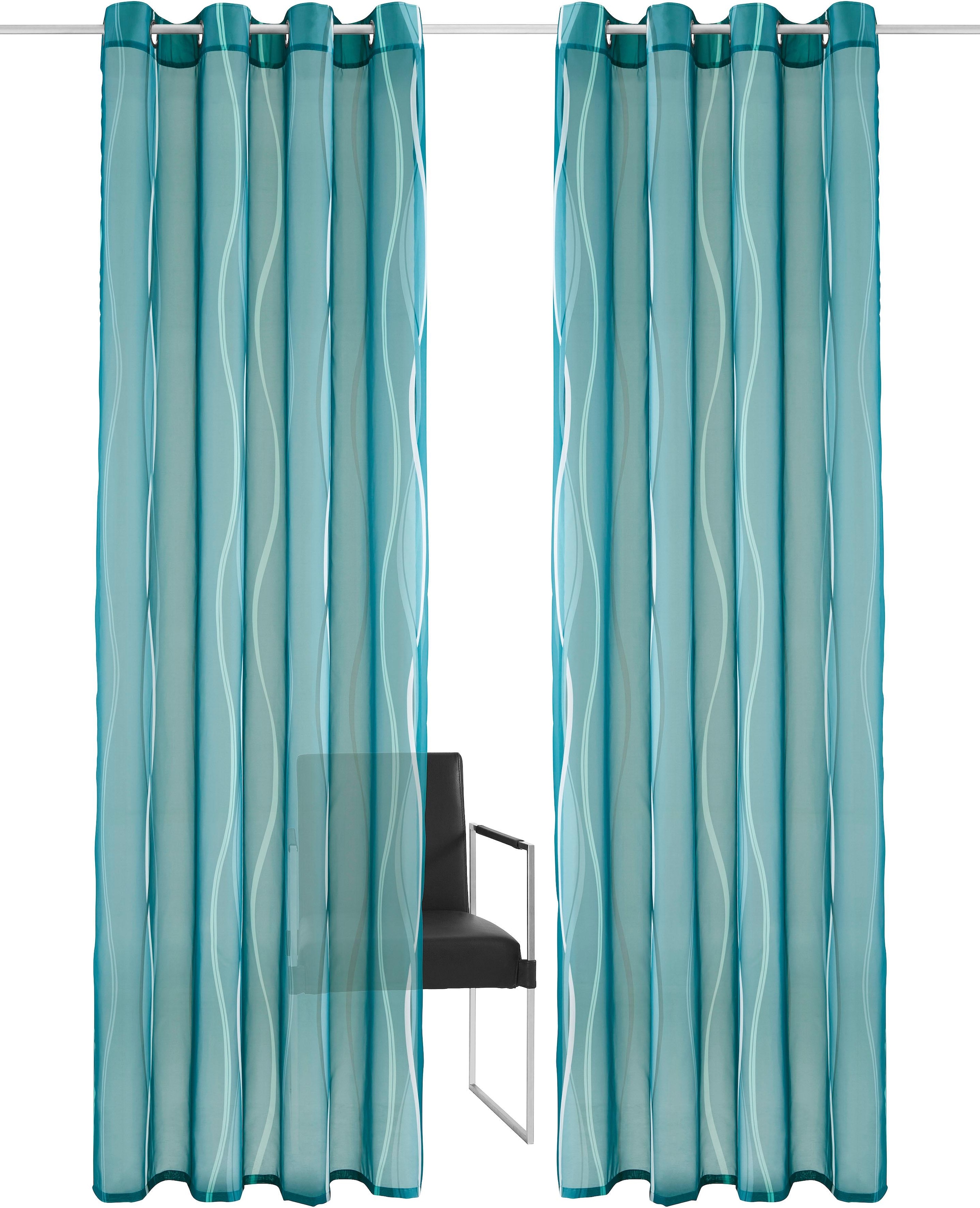 my home Gardine »Dimona« Ösen 2 Stk. tlg. 2er-Set, transparent, Voile, Polyester