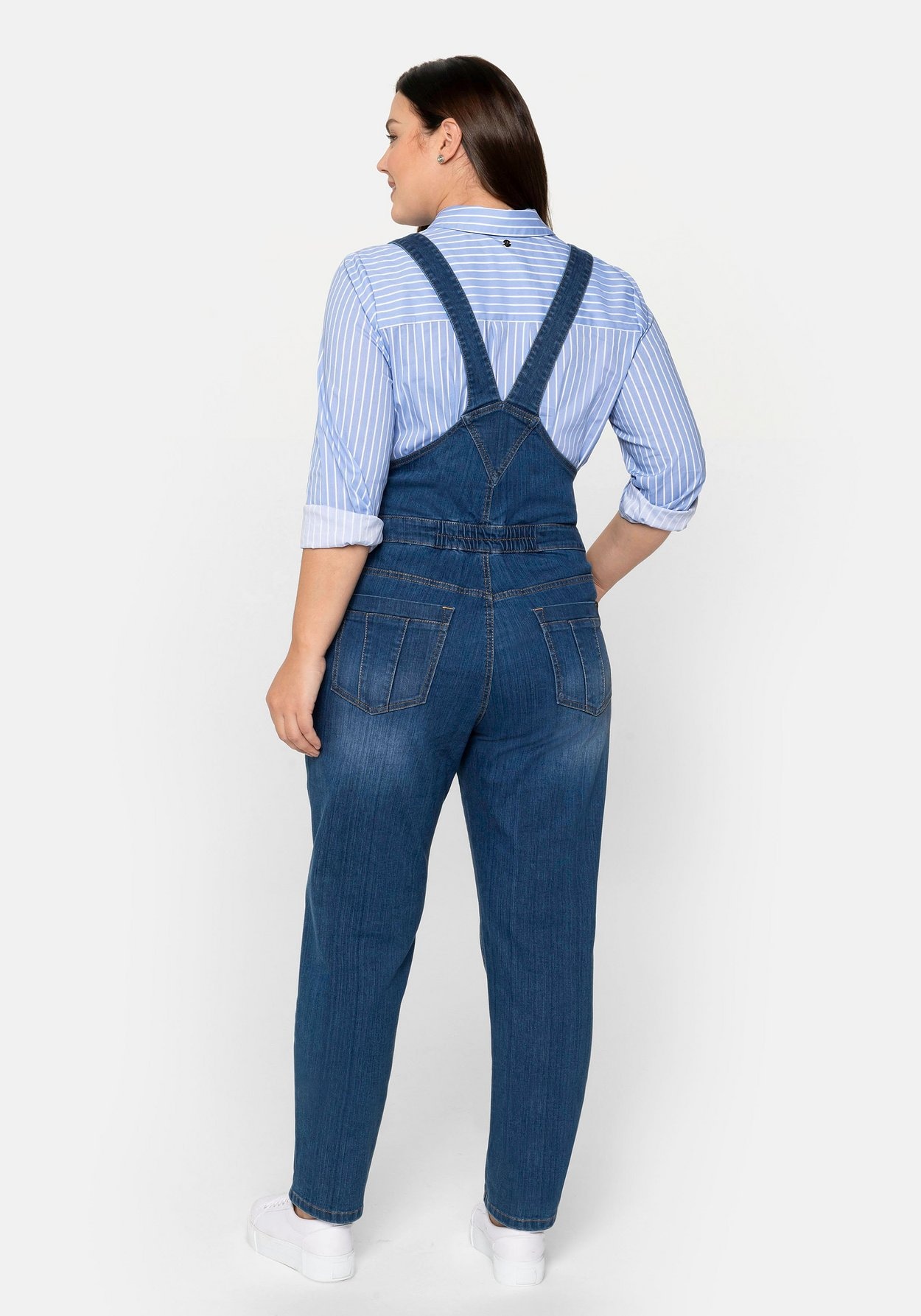 Sheego Stretch-Jeans »Jeans-Latzhose in Latzform aus elastischem Baumwollmix«
