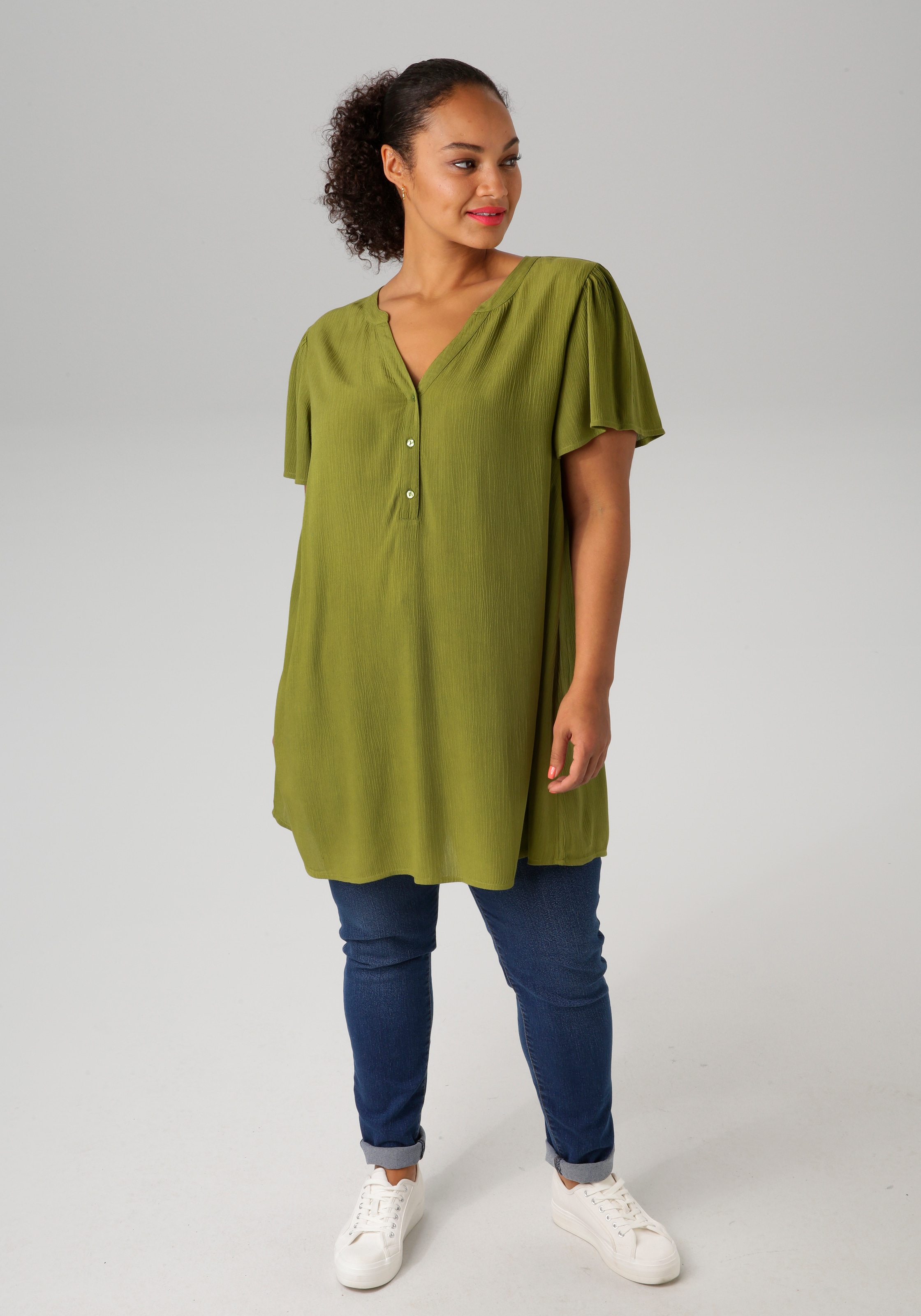Aniston PLUS Longbluse, in trendiger Crepe-Qualität
