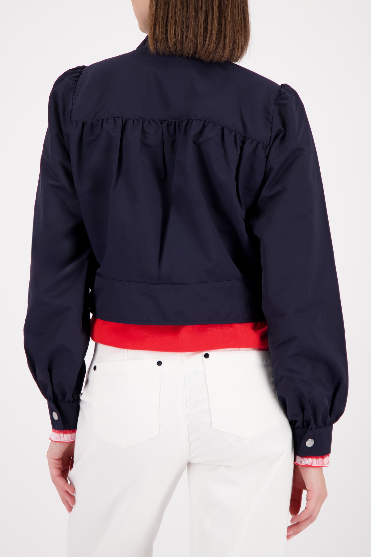 Monari Kurzjacke »Nylon« ohne Kapuze Stehkragen, Regular Fit, Kräuselung an der Schulter