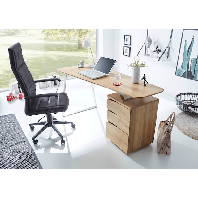 MCA furniture Schreibtisch »Tori«, Asteiche Massivholz geölt, mit 3  Schubladen, Breite 150 cm auf Rechnung bestellen