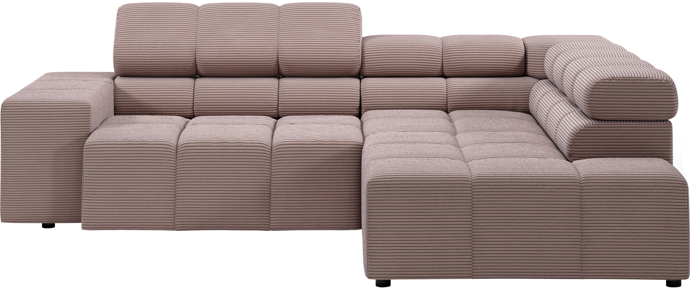 INOSIGN Ecksofa »Ancona, incl. Kopfteilverstellung + 3 Zierkissen, L-Form, bequem«, wahlweise motorische Sitztiefenverstellung, B/T(H: 249/215/70 cm