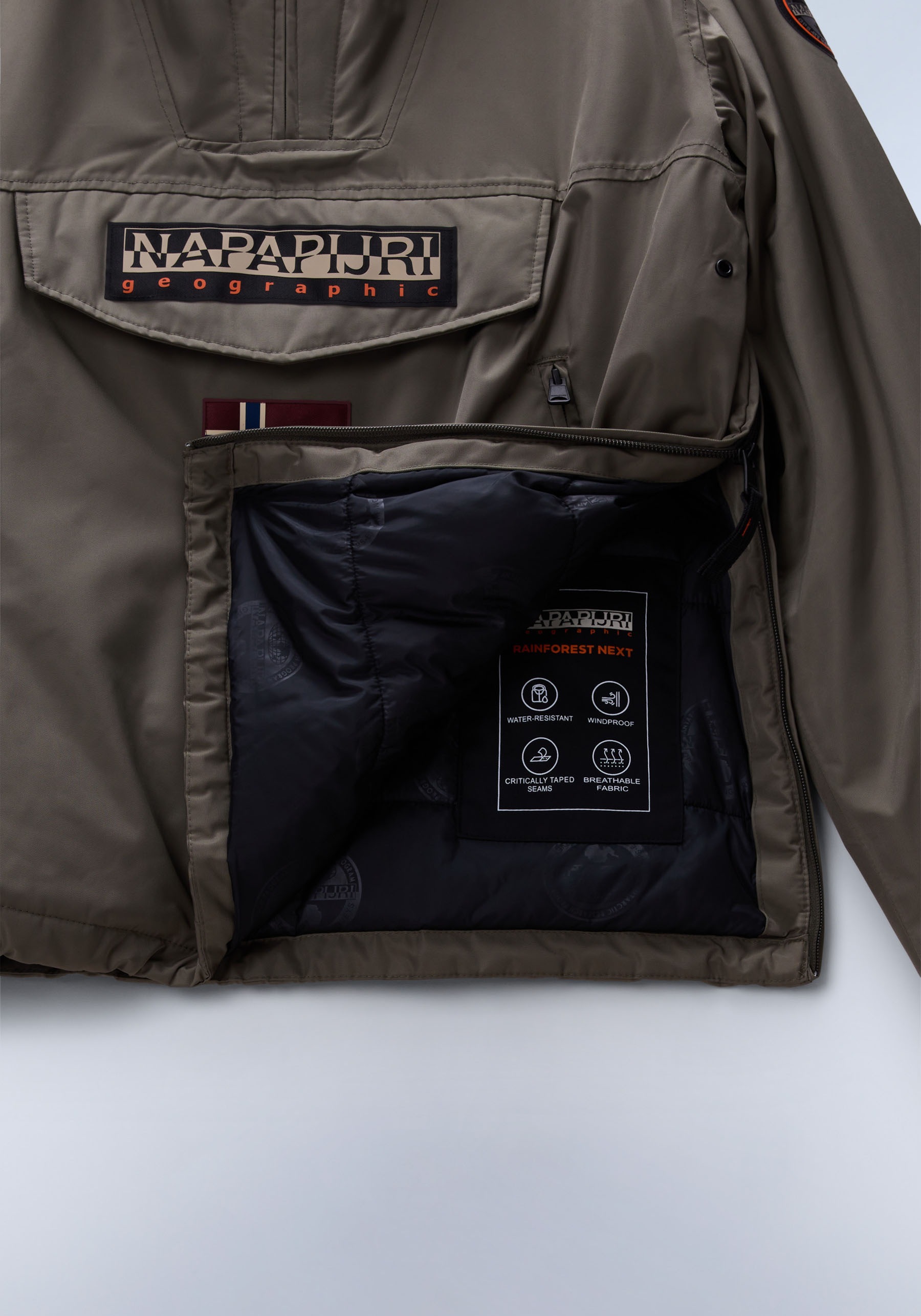 Napapijri Anorak »RAINFOREST« mit Kapuze regular fit, mit seitlichen Reißverschluss, Belüftungsösen,