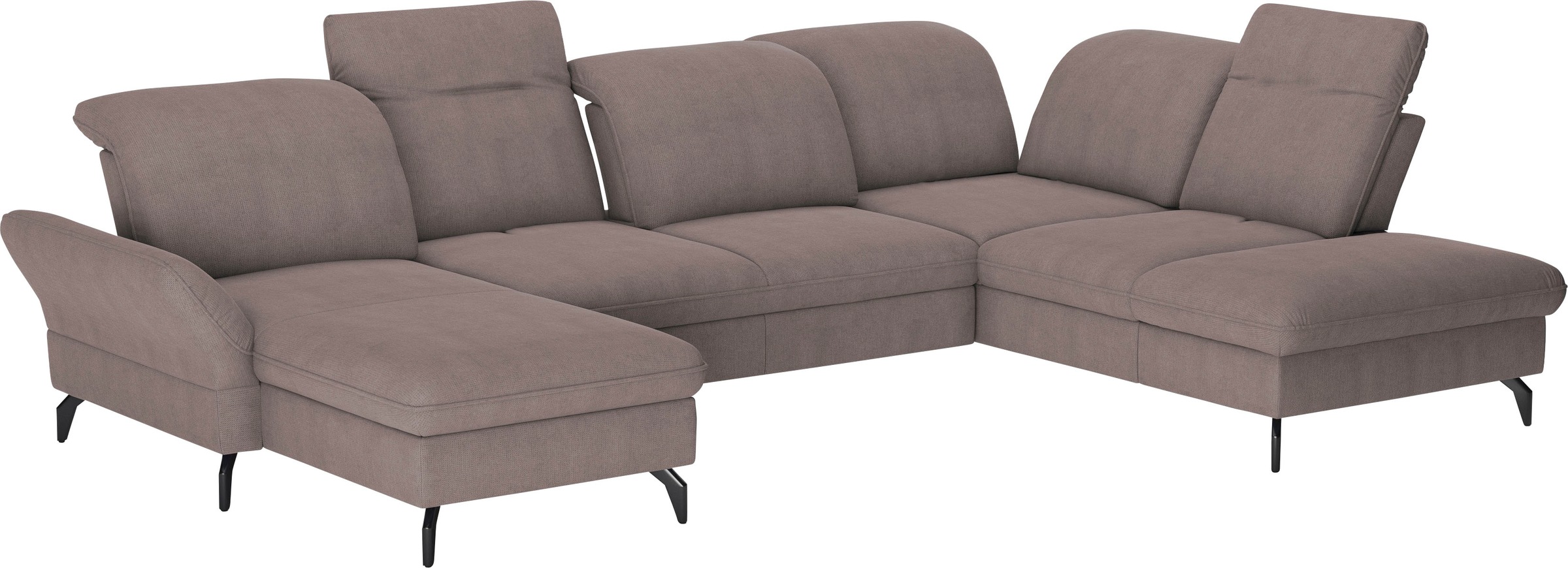 sit&more Wohnlandschaft »Leandro U-Form«, Wahlweise mit Bett-, Kopfteil - und Armlehnfunktion, sowie Bettkasten