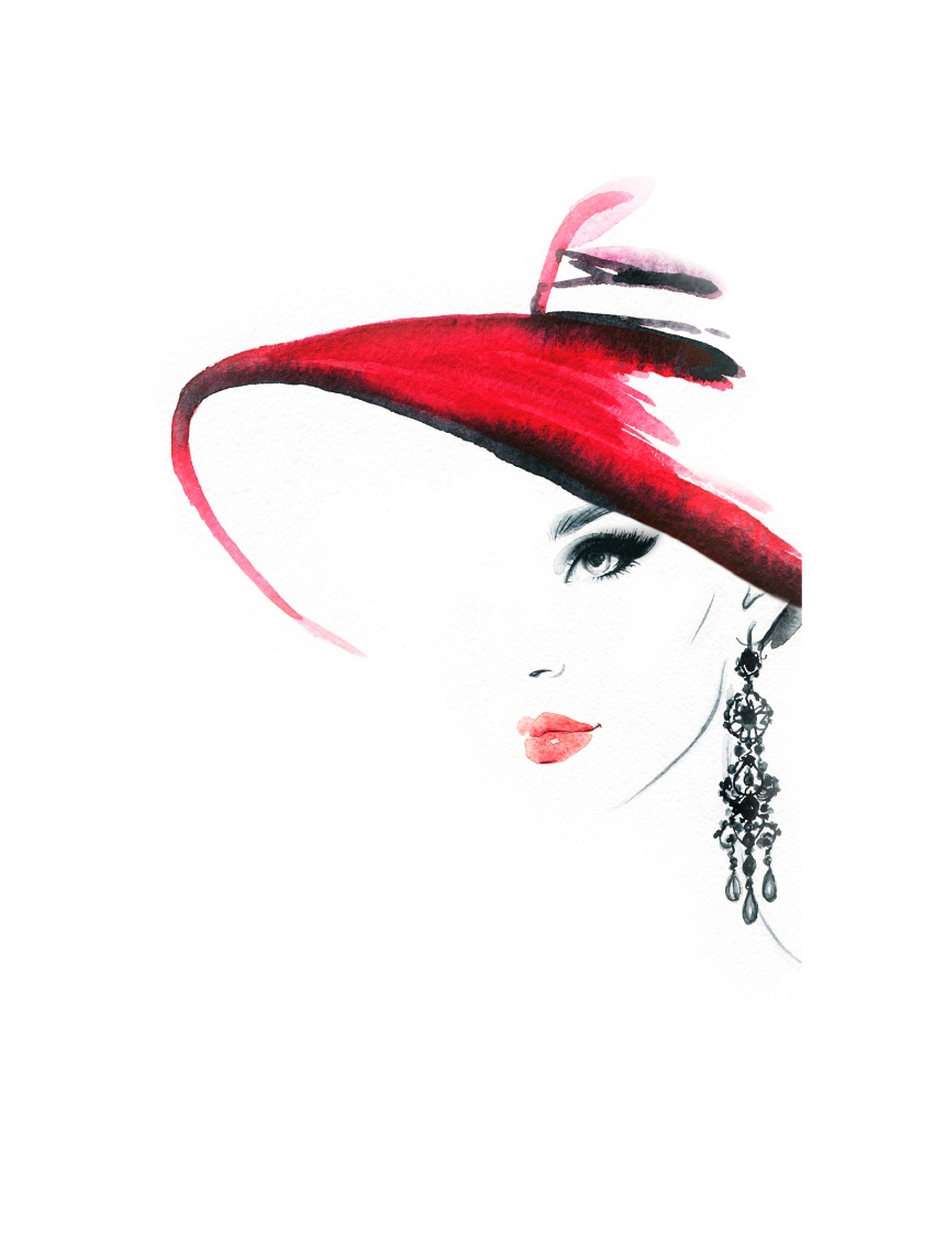 Leonique Poster »Frau mit Hut und Ohrring«, Bilder von Frauen-Fashion-Frau-Magazincover-Mode-Modebilder, (1 St.), HD Premium Druck