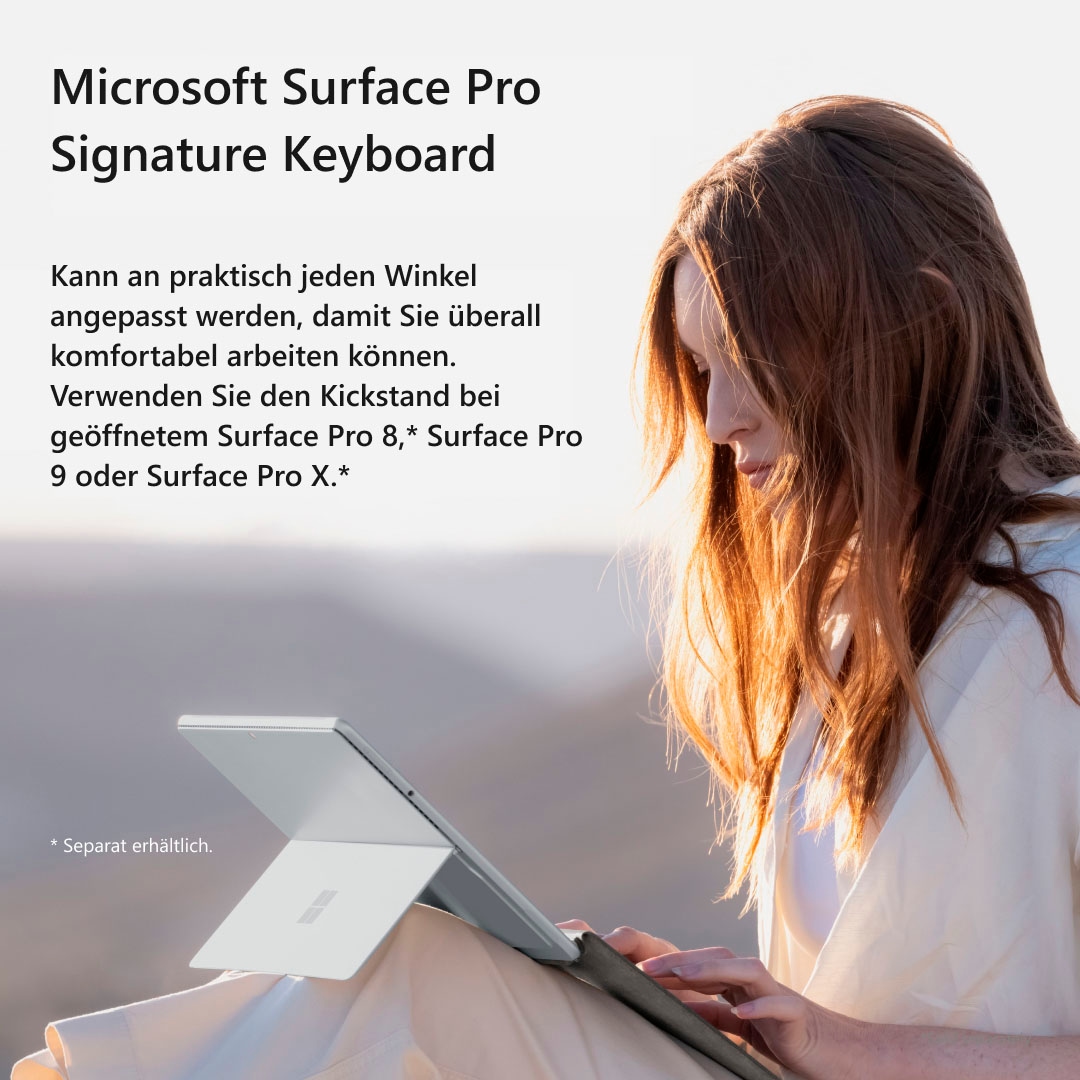 Microsoft Tastatur mit Touchpad mit ➥ Jahre (Fn-Tasten-Windows-Sperrtaste-Touchpad-Magnetverschluss) »Surface 3 | Signature XXL Keyboard UNIVERSAL Garantie Slim Pro Pen 2«