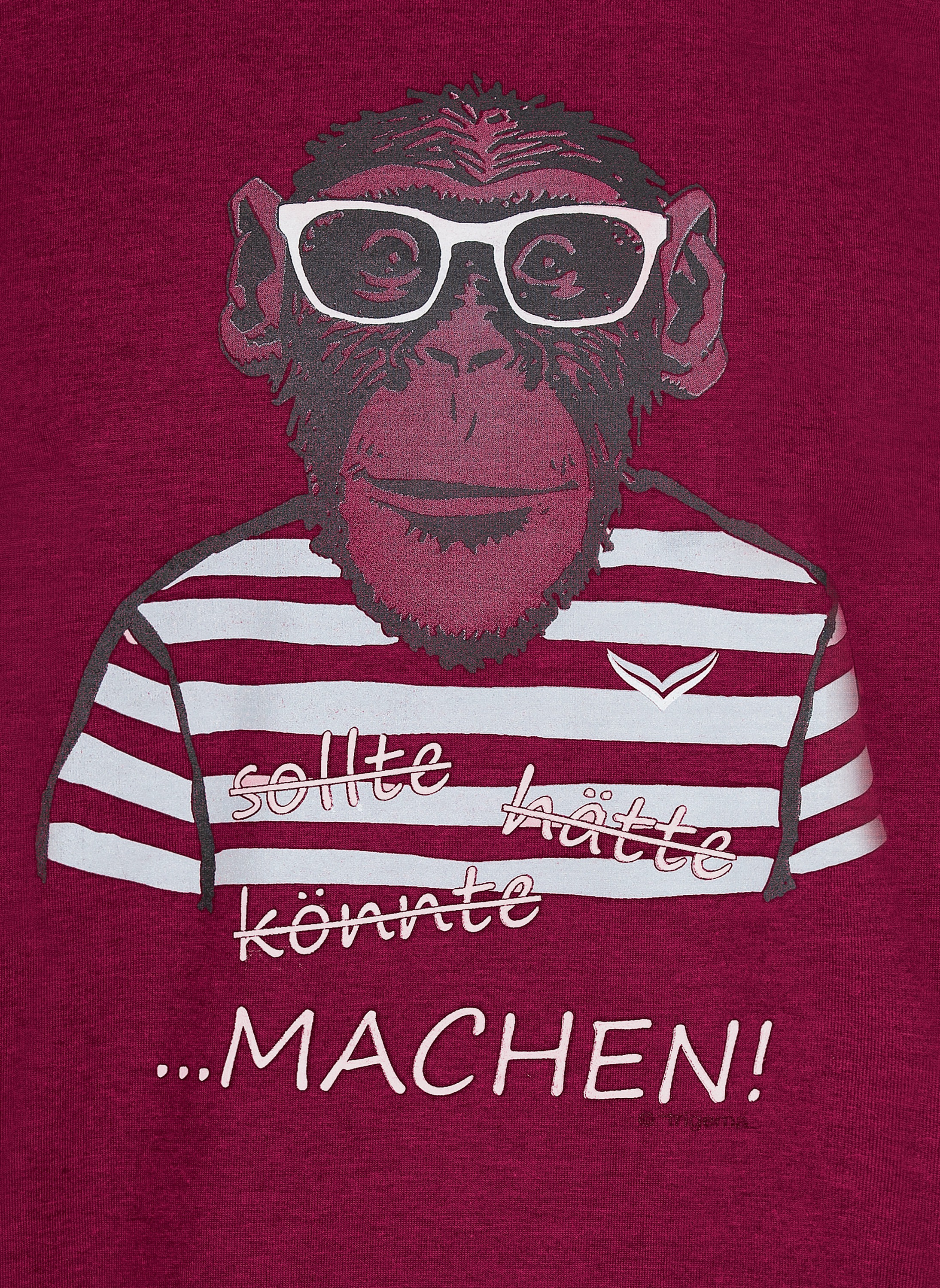 Trigema T-Shirt »TRIGEMA T-Shirt mit großem Affen-Aufdruck«, (1 tlg.)