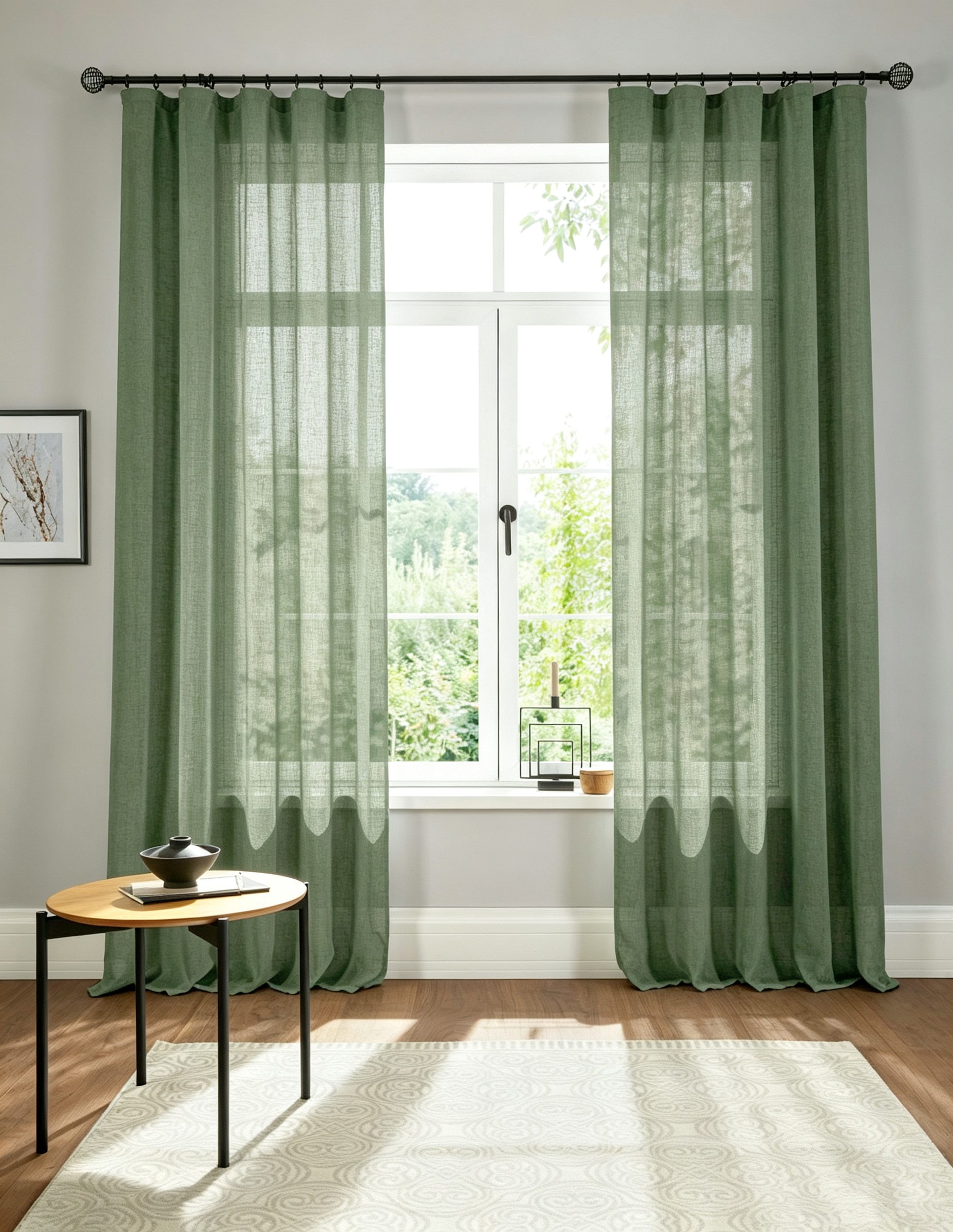 OTTO home Gardine »Fiete« Kräuselband 1 Stk. tlg. Leinen Optik, Sichtschutz, halbtransparent, einfarbig, Leinenoptik