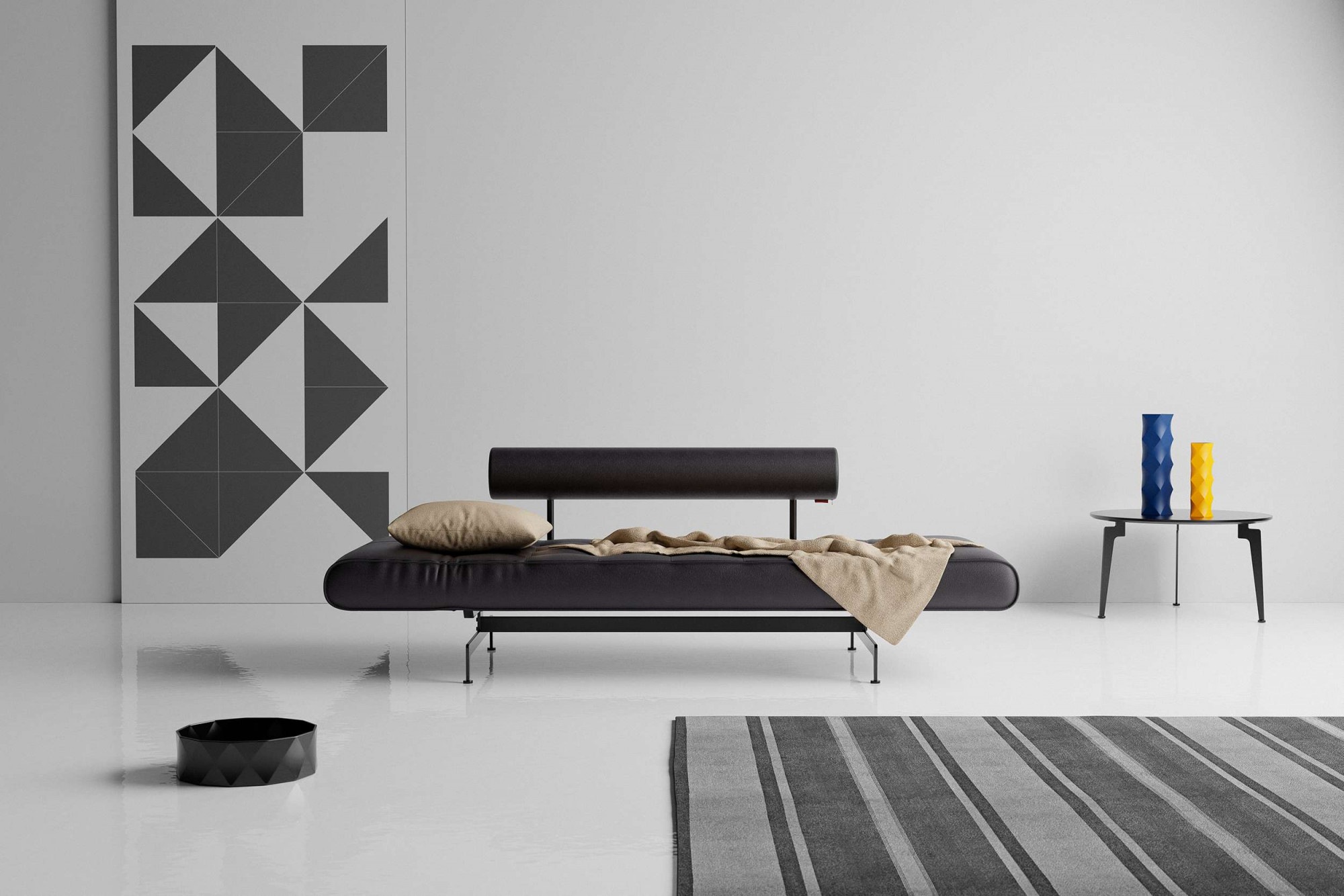 INNOVATION LIVING ™ 3-Sitzer »Ghia Schlafsofa«, eine große Liegefläche mit geringer Stellfläche, beidseitig abklappbar