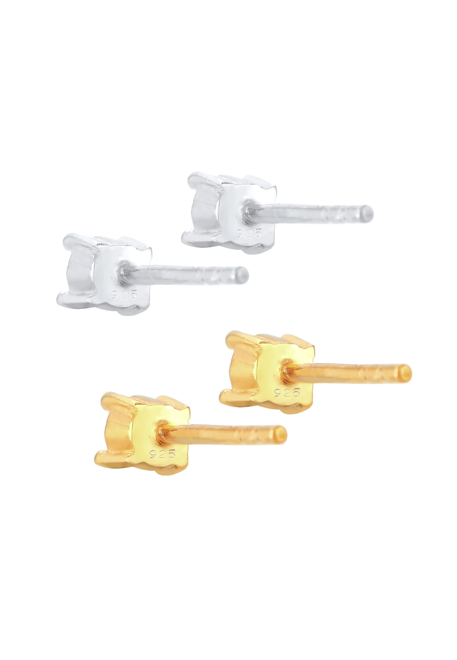 Elli Ohrstecker-Set »Ohrringe Ohrstecker mit Stein Glas Kristalle 2er Set 925 Sterling Silber Bicolor«