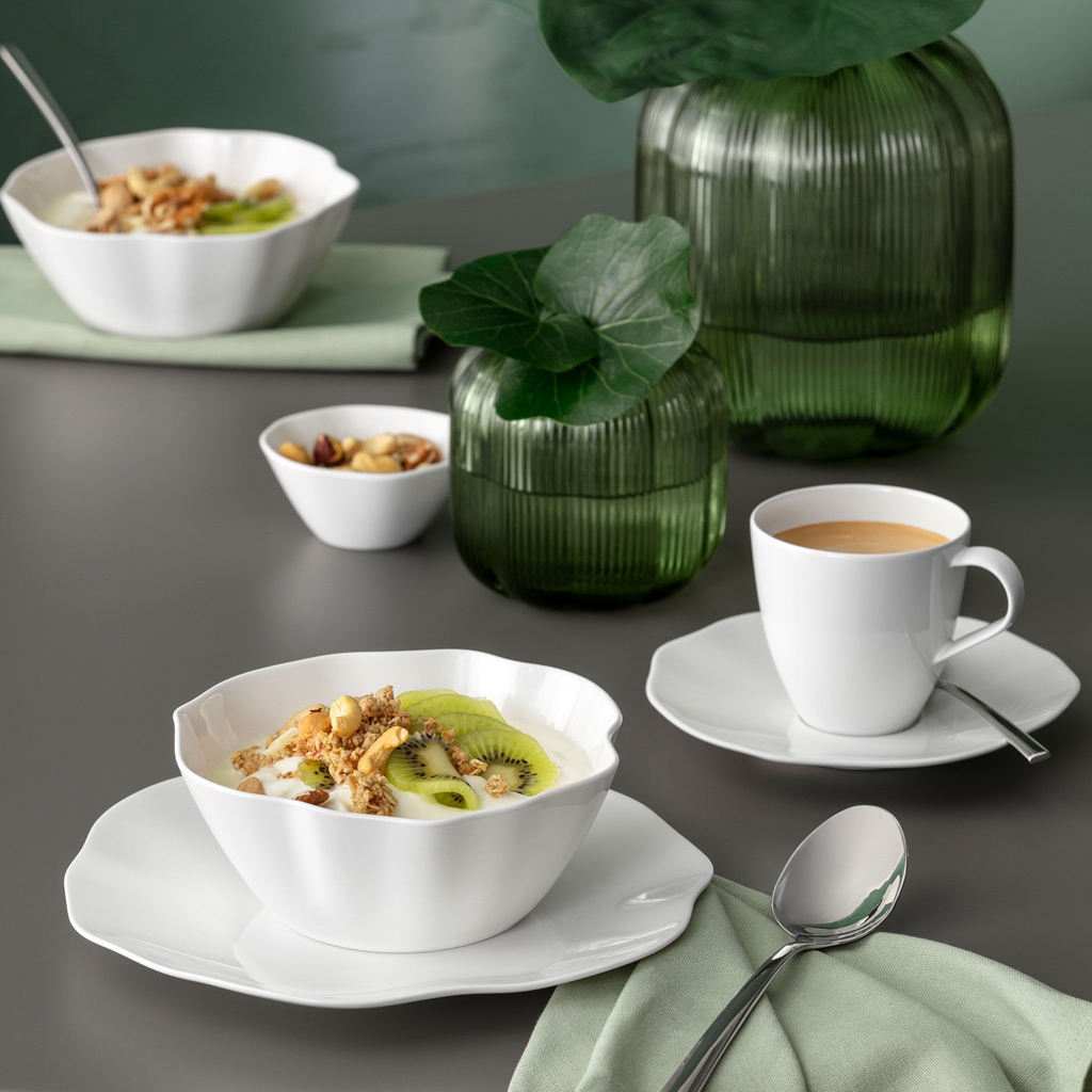 Villeroy & Boch Tasse »Kaffeetassen mit Untertassen Pura 150 ml 6er Set weiß« Spülmaschinenfest, Mikrowellensicher