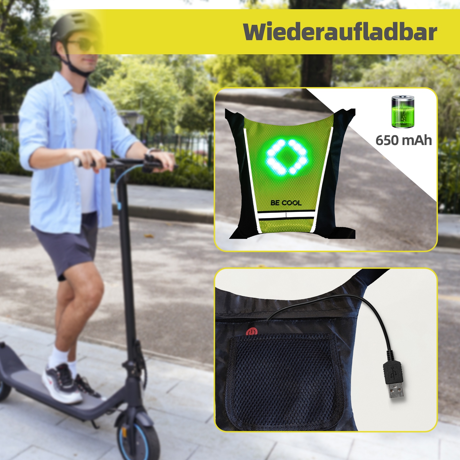 be cool Warnweste »BC250PK02 Softpocket mit LED«