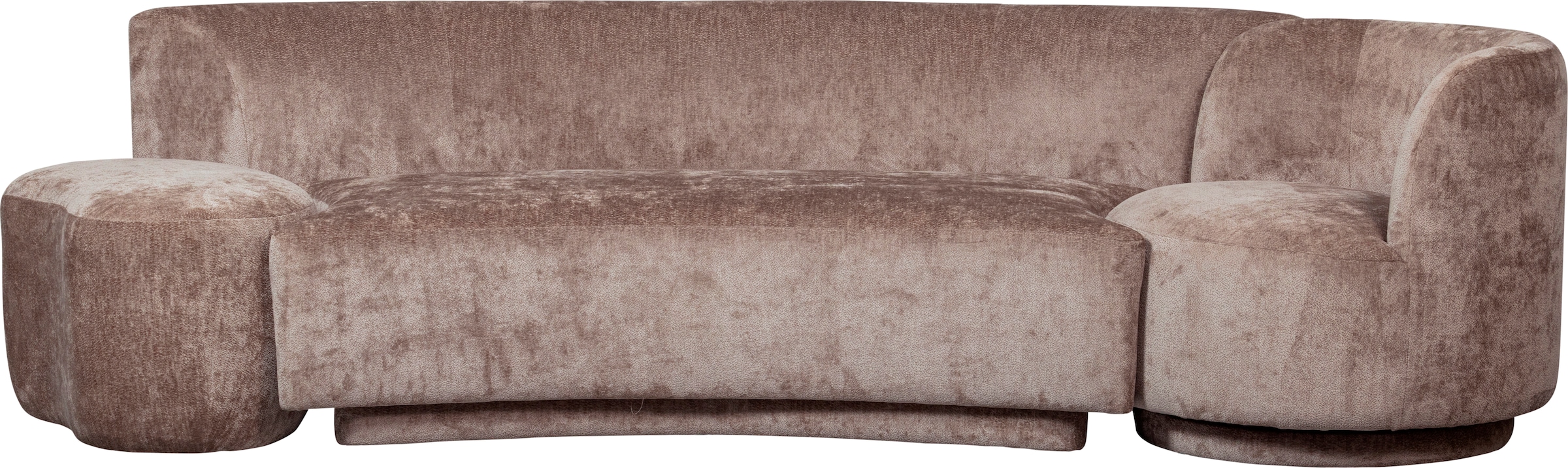 WOOOD Loungesofa »Combi-Popular: Bank + Sessel + Pouf«, Mit grobem Chenille gefüttert, Breite 345 cm