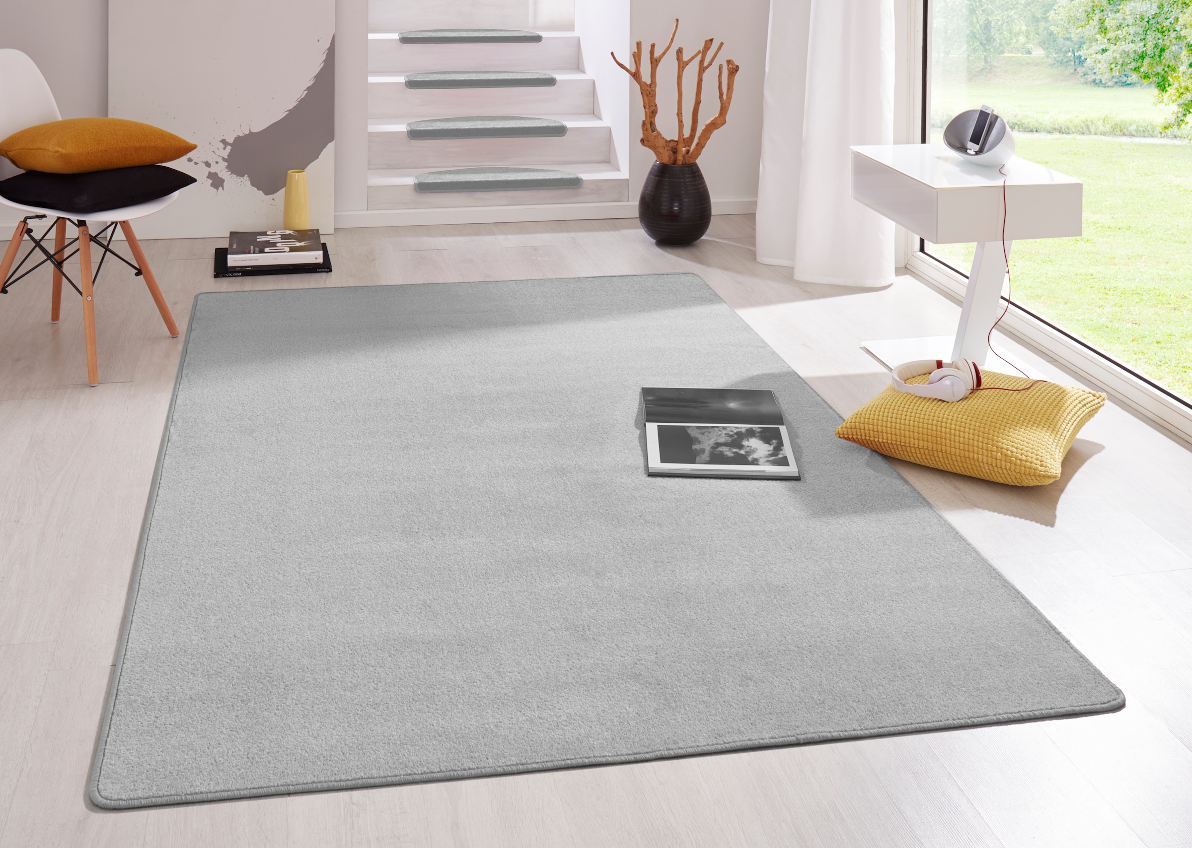 HANSE Home Teppich »Fancy«, rechteckig, 7 mm Höhe, Kurzflor, Läufer, uni, gekettelt, Wohnzimmer, Schlafzimmer, Esszimmer