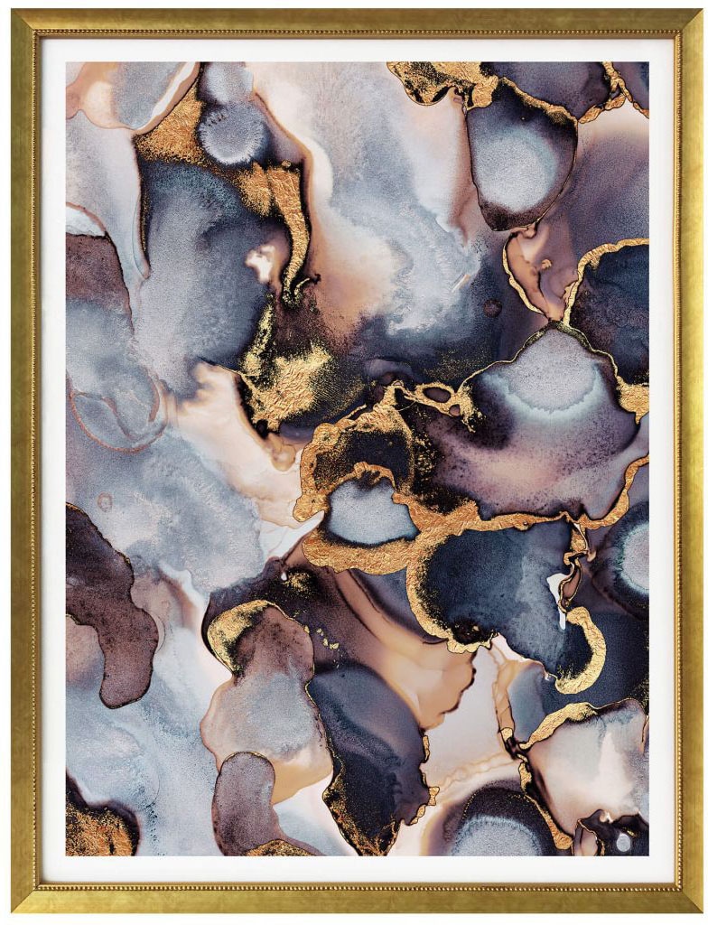 Marmor, (1 Rosé Rechnung Wall-Art Farbverlauf«, St.), kaufen Wandposter Tinte Poster Effekt »Gold auf Bild, Wandbild, Poster,