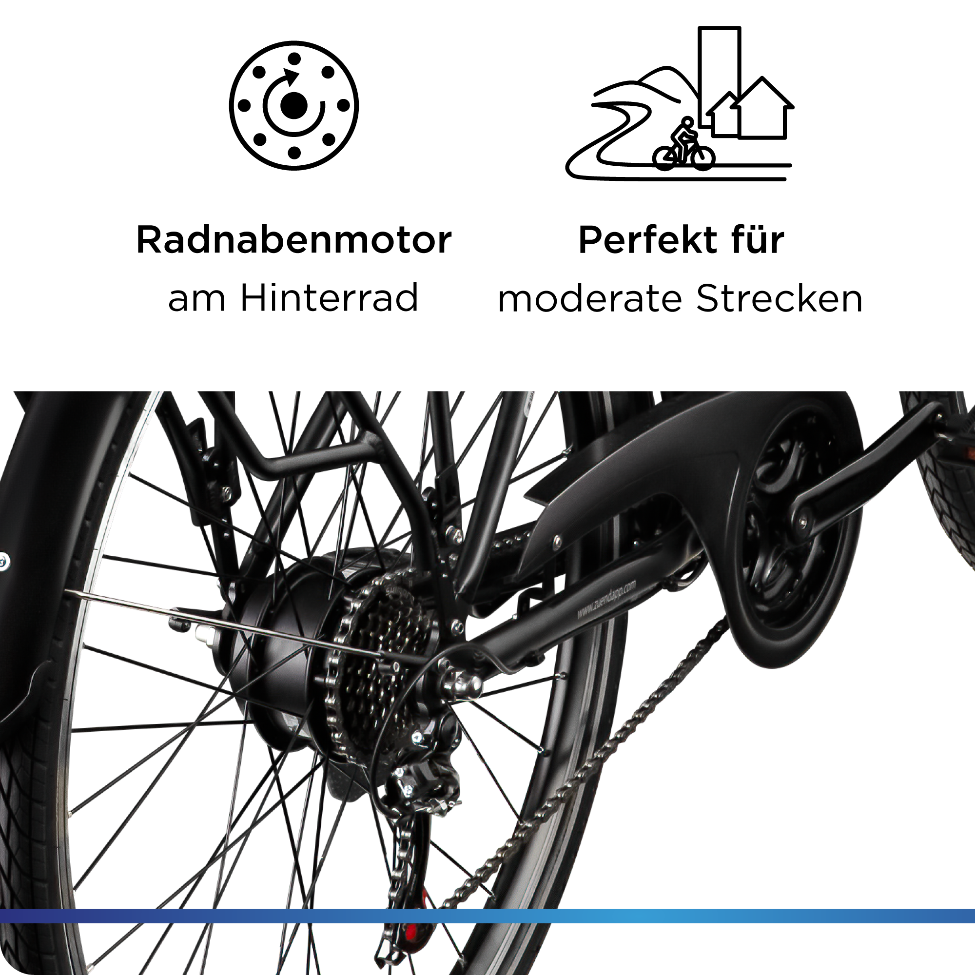 Zündapp »Z802 Herren« 21 Gang Shimano Altus RD-M310 Schaltwerk Kettenschaltung Heckmotor 250 W Pedelec, Elektrofahrrad für Herren
