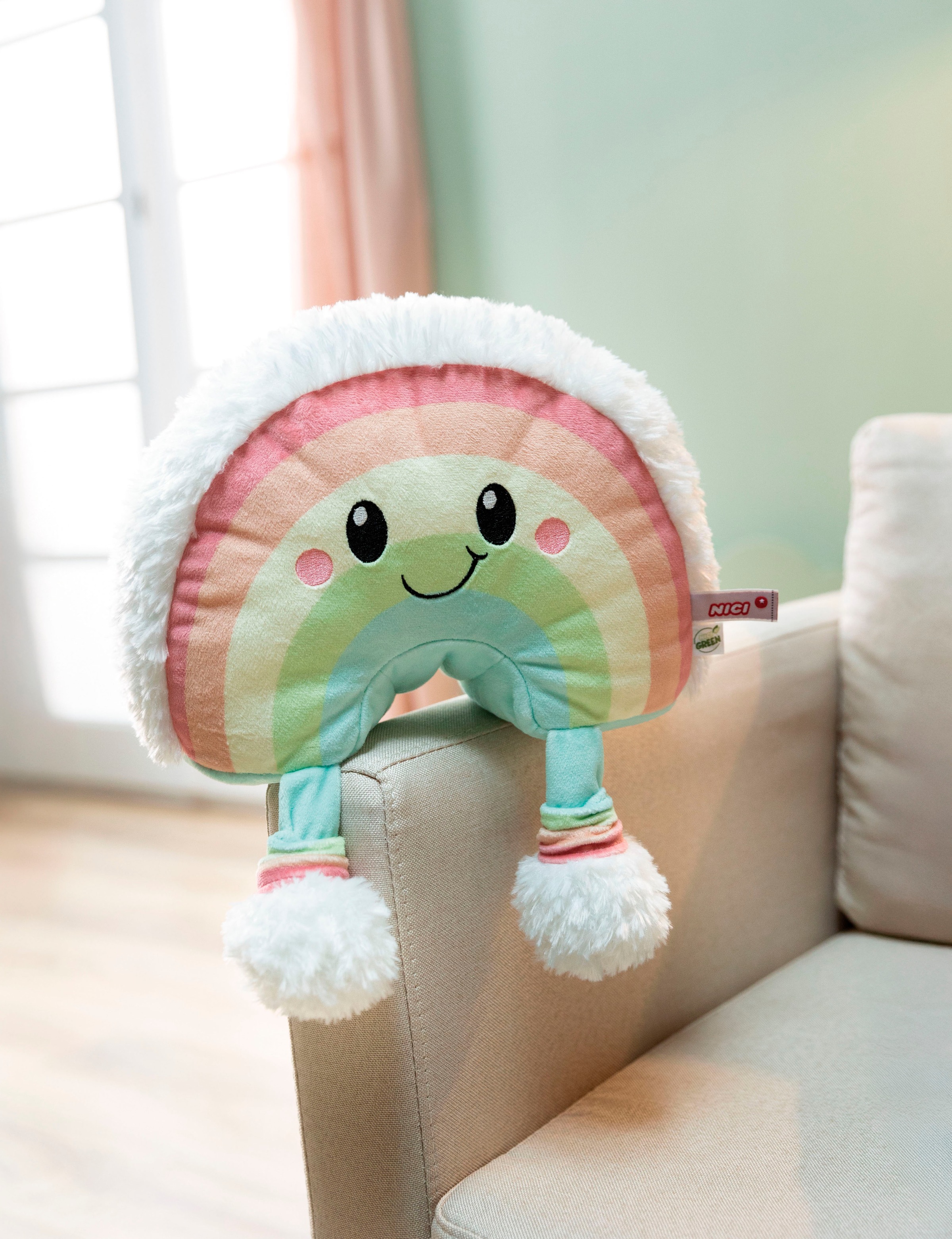Nici Kuscheltier »Regenbogen Nibsi, 28 cm schlenkernd«, enthält recyceltes Material