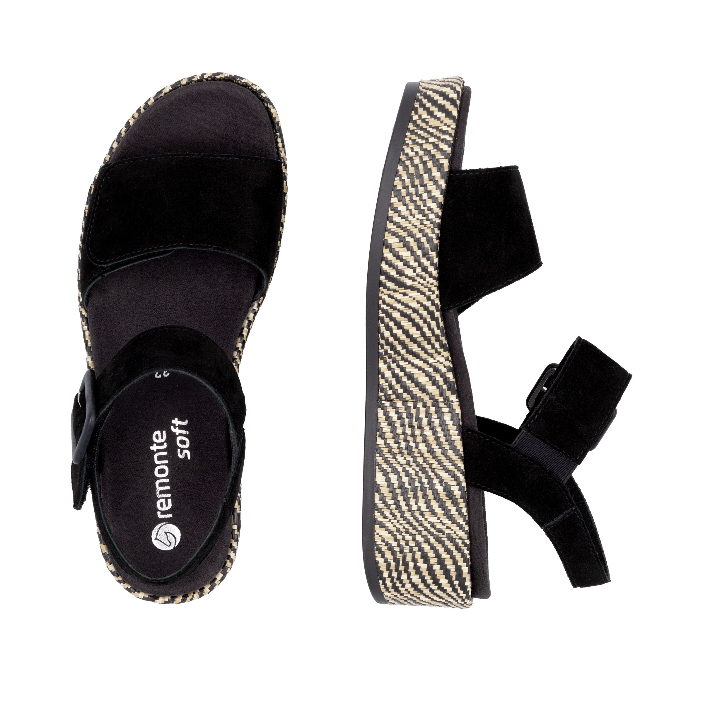 Remonte Sandalette »Elisabeth Hurley-Collection«, Keilabsatz, Sommerschuh, Riemchensandale mit bezogenem Plateau