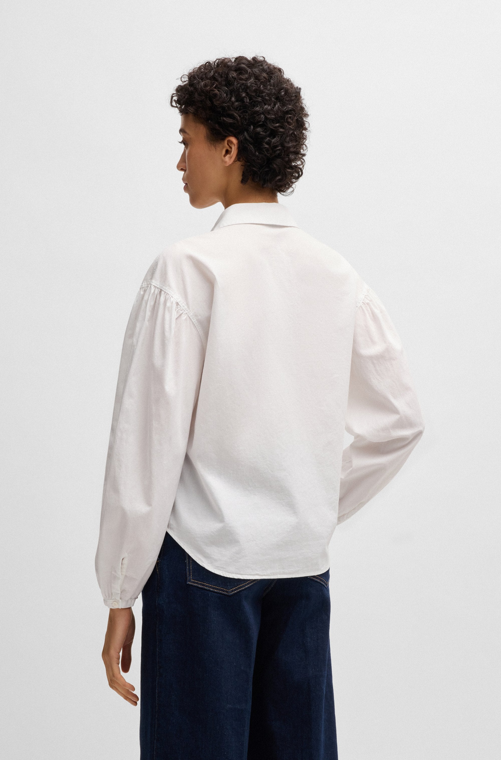 BOSS ORANGE Klassische Bluse »Barby Premium Damenmode«, mit BOSS Logo auf der Brust