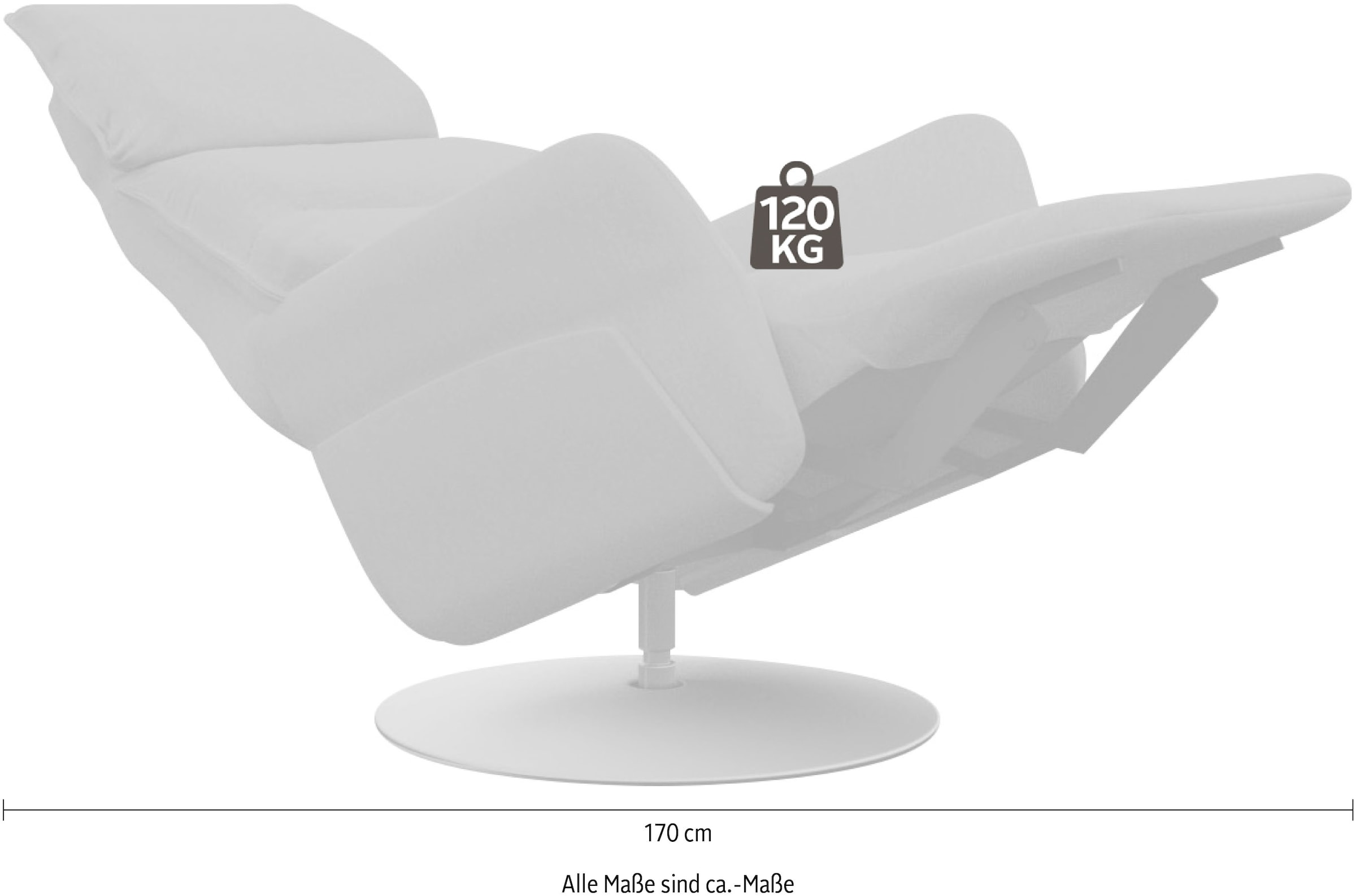alina Relaxsessel »Thimo« in Größe L, Liegefläche 185cm, verstellbar, optional mit Aufstehhilfe