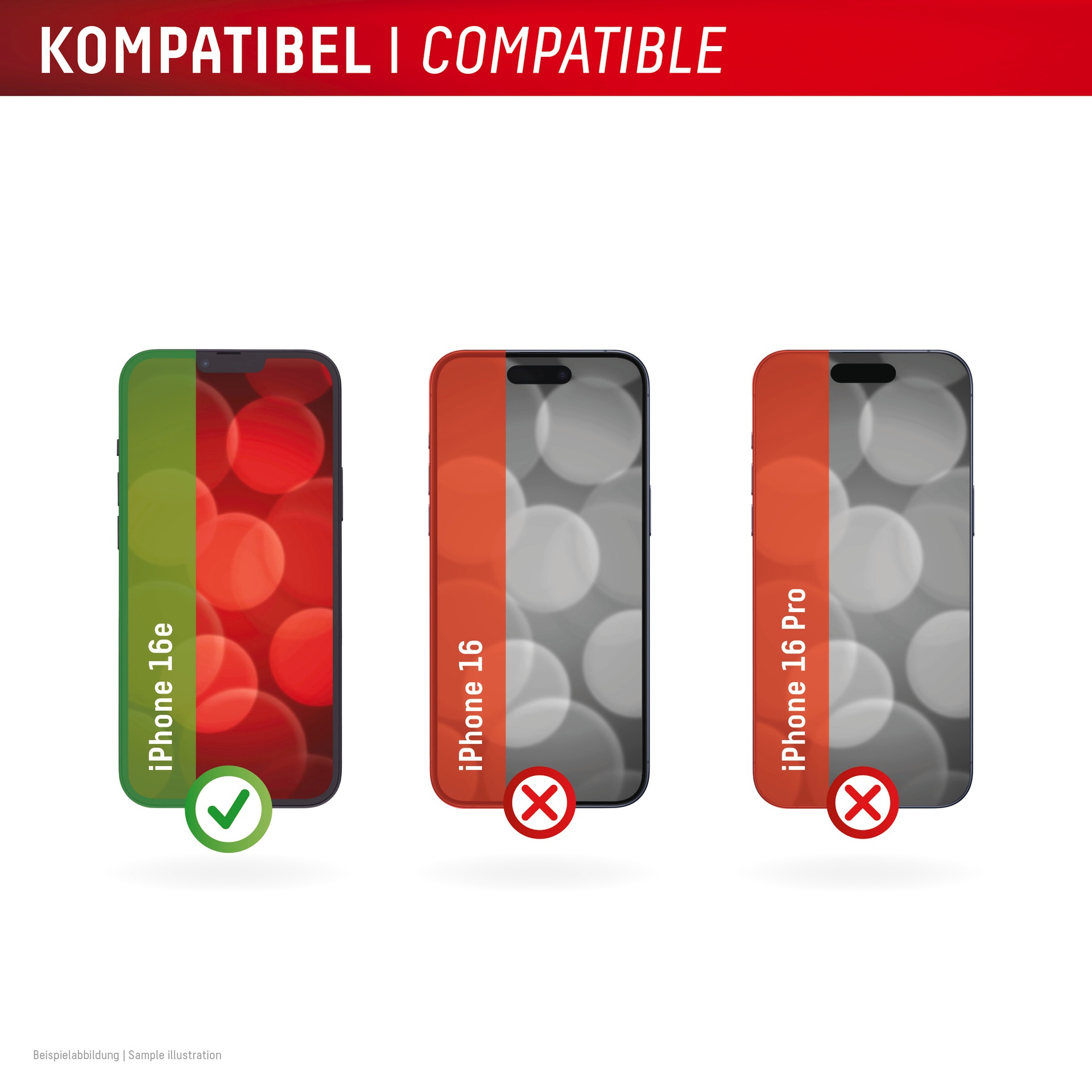 Displex Displayschutzglas »Real Glass Screen Protector inkl. Case«, für Apple iPhone 16e, Displayschutzfolie, Schutzfolie, Bildschirmschutz, kratz- & stoßfest