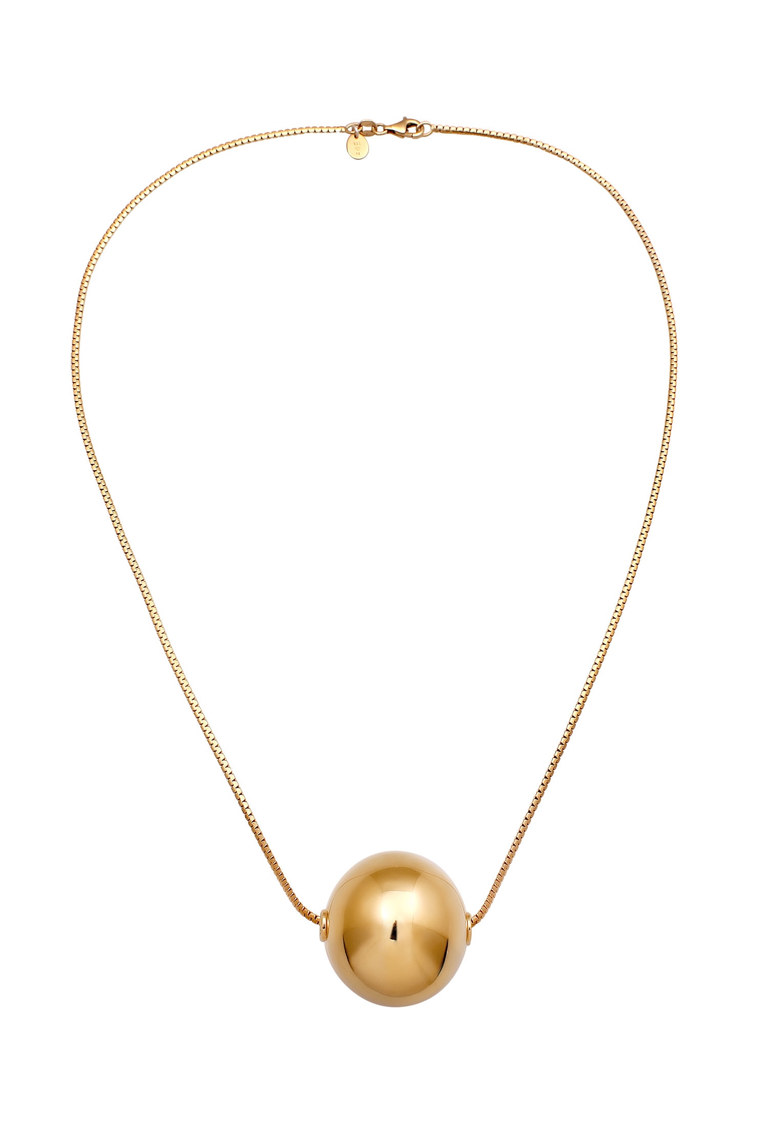 Elli Premium Kette mit Anhänger »Halskette Kugel 925 Sterling Silber vergoldet«
