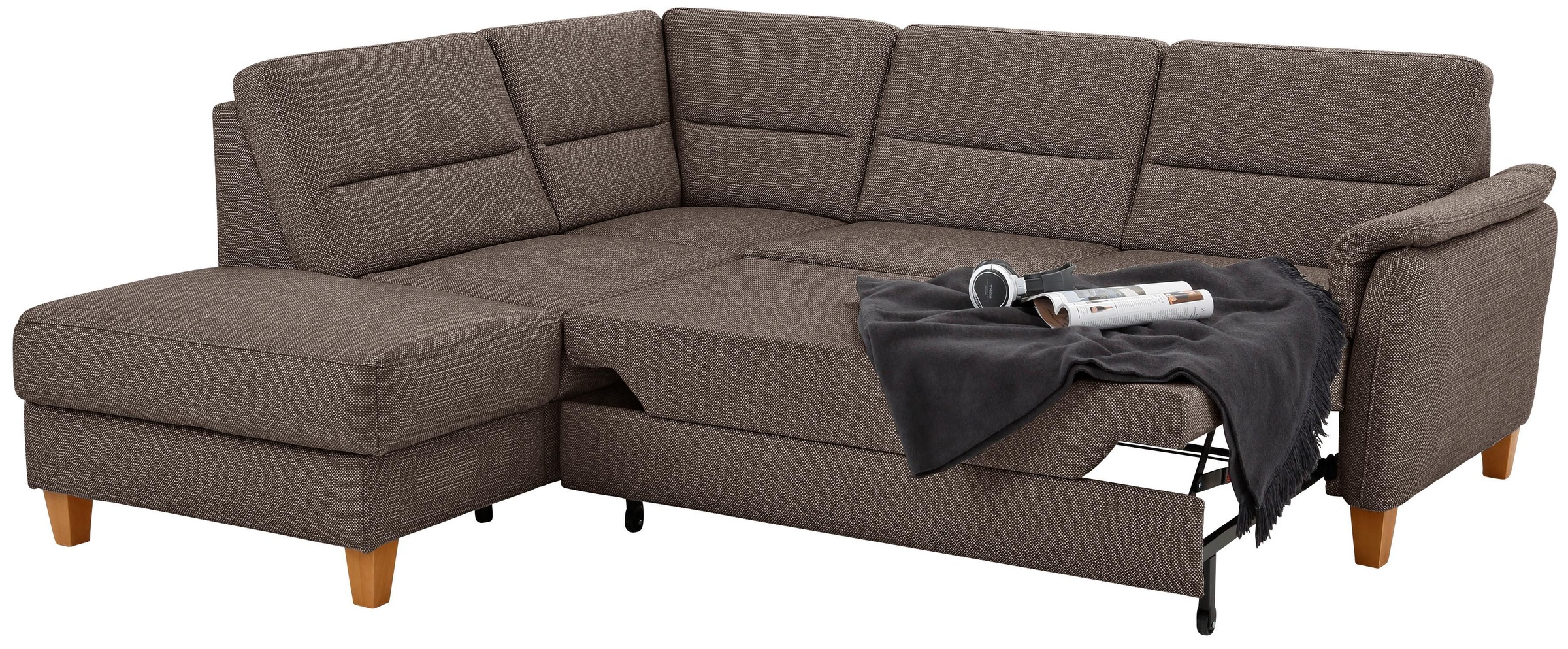 Home affaire Ecksofa »Palmera L-Form«, Federkern, wahlweise mit Bettfunktion und mit/ohne Stauraum